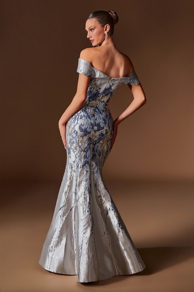 Off-the-Shoulder Floor-Length Mikado Formal Mermaid LaDivine 0107