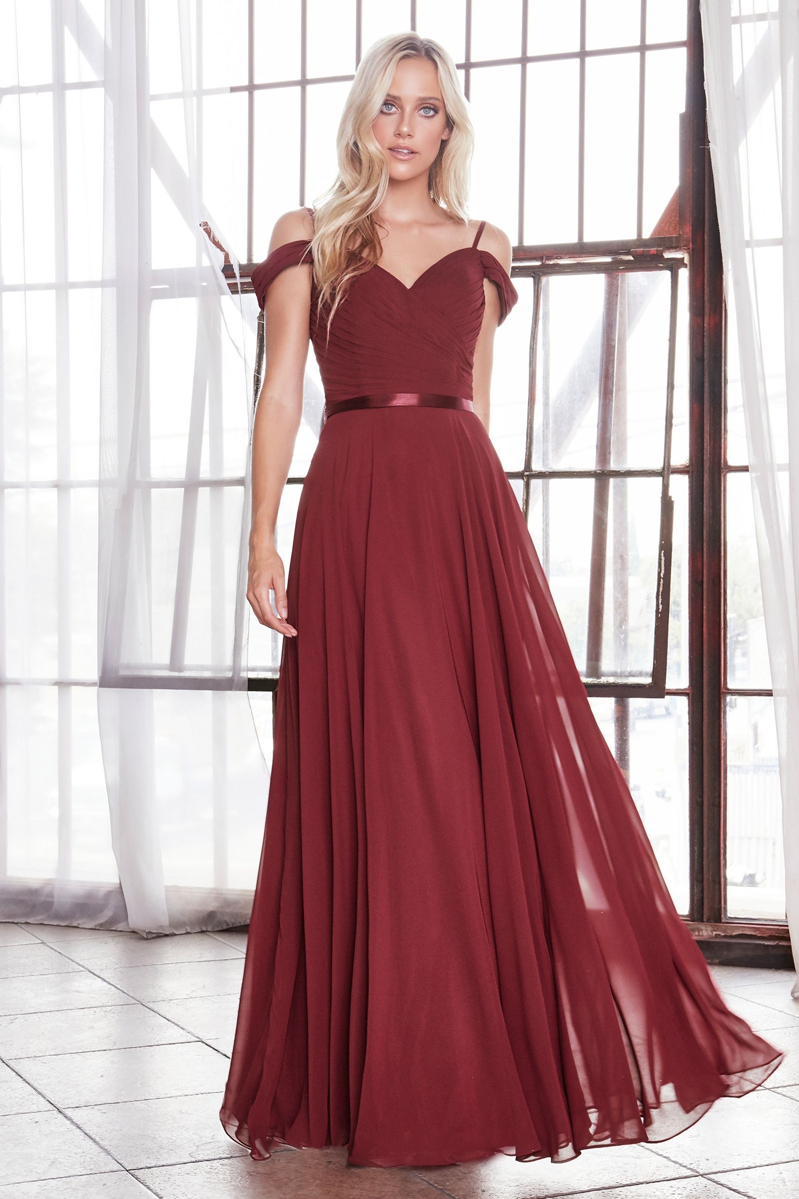 LaDivine CD0156 Long Bridesmaids Formal Off Shoulder Prom Dress