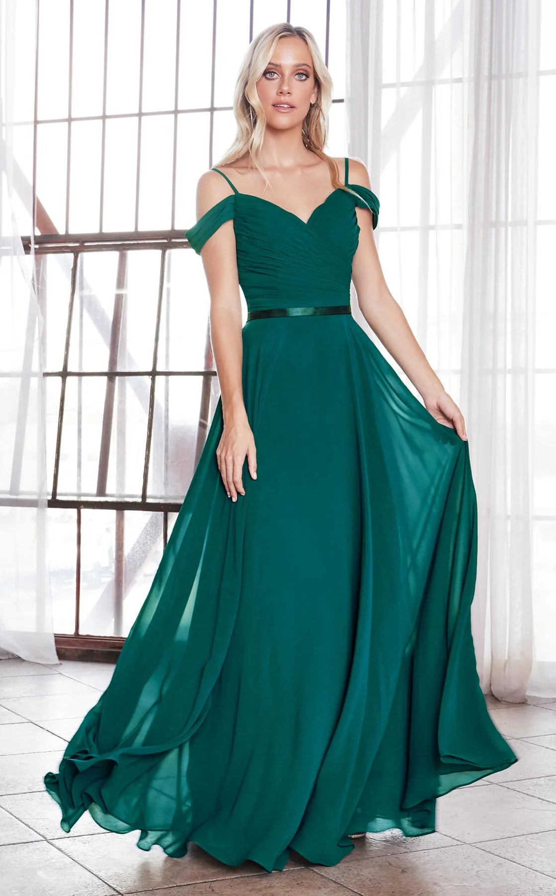 LaDivine CD0156 Long Bridesmaids Formal Off Shoulder Prom Dress