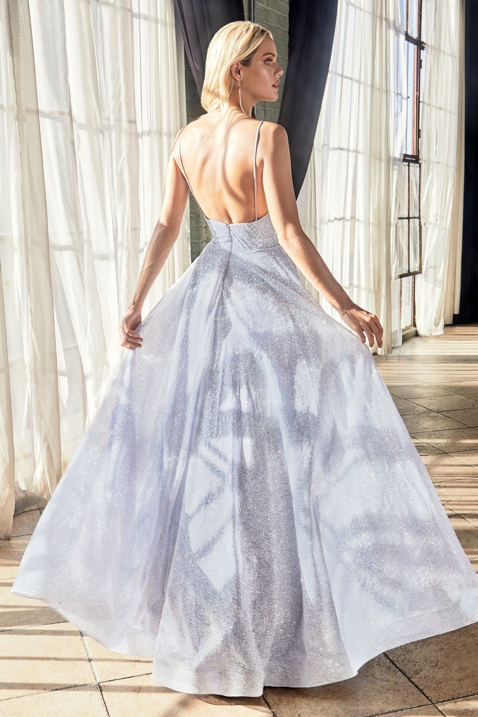 Prom Dresses Long Formal Glitter Ball Gown Prom Dress Blue