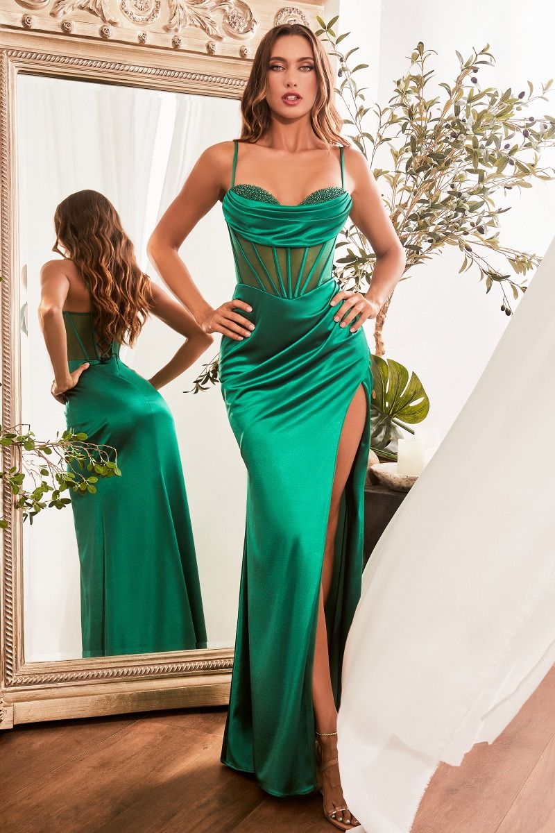 Prom Dresses Fitted Long Evening Gown Emerald