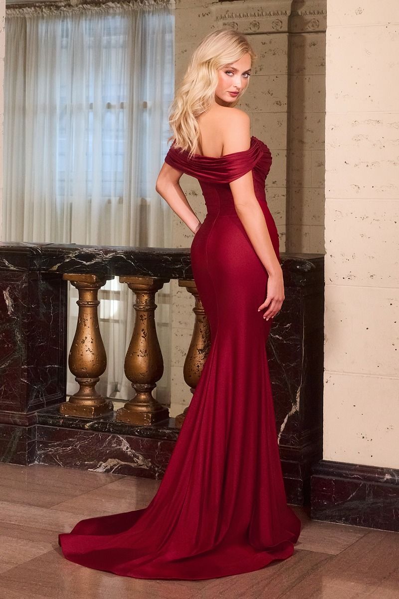 Prom Dresses Long Formal Fitted Evening Prom Dress Burgundy