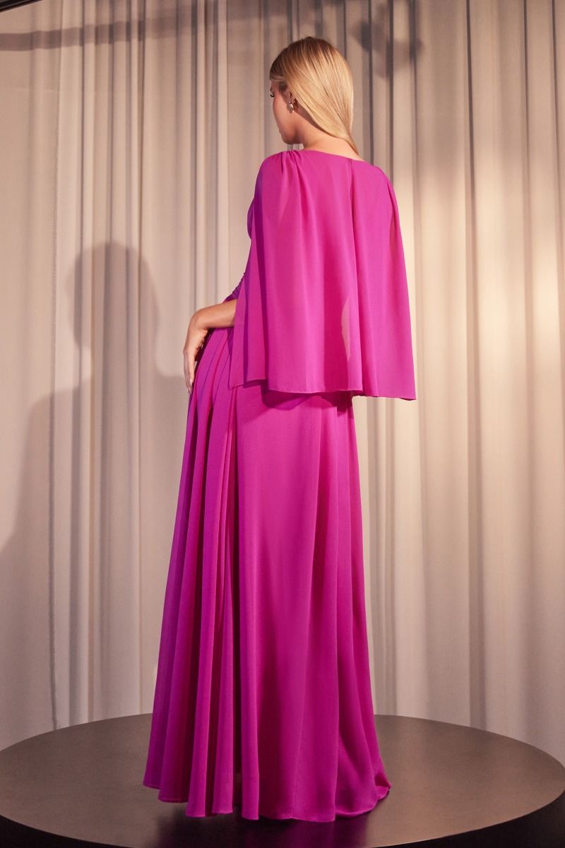 Formal Dresses A Line Evening Cape Long Formal Dress Orchid