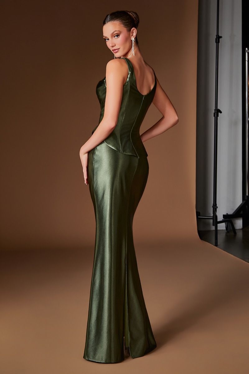 Square Floor-Length Satin Formal Mermaid LaDivine CH2604