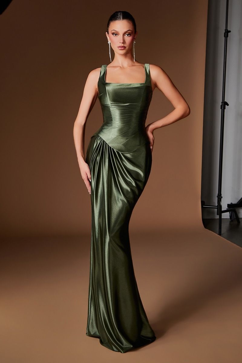 Square Floor-Length Satin Formal Mermaid LaDivine CH2604