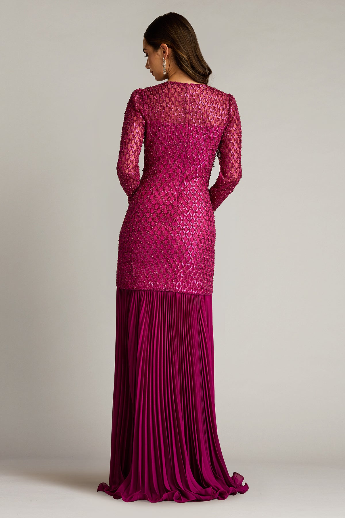 Formal Dresses Long Pleated Formal Sequin Evening Dress Amethyst