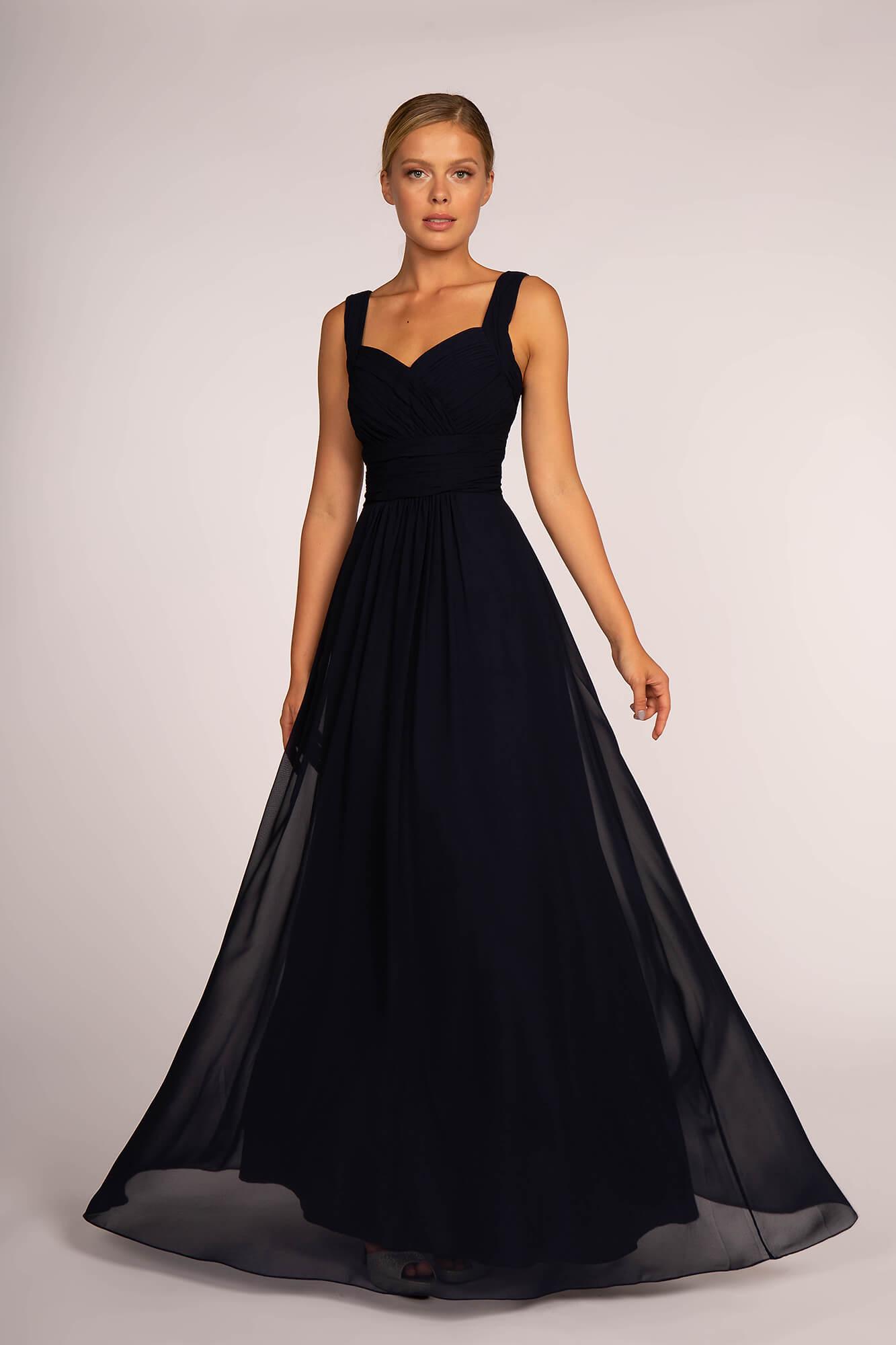 Chiffon Ruched Bridesmaid Long Formal Dress - The Dress Outlet Elizabeth K