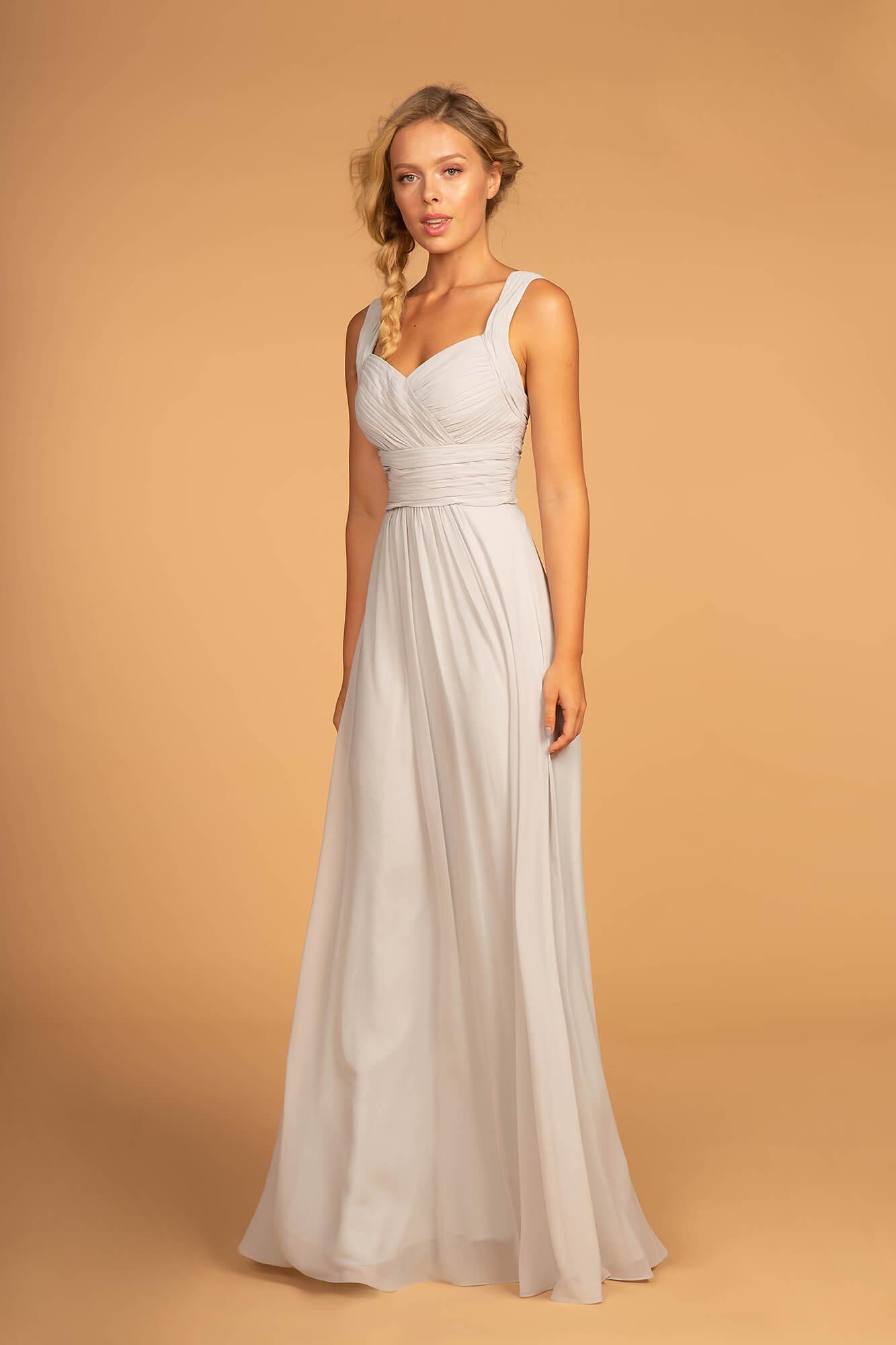 Chiffon Ruched Bridesmaid Long Formal Dress - The Dress Outlet Elizabeth K