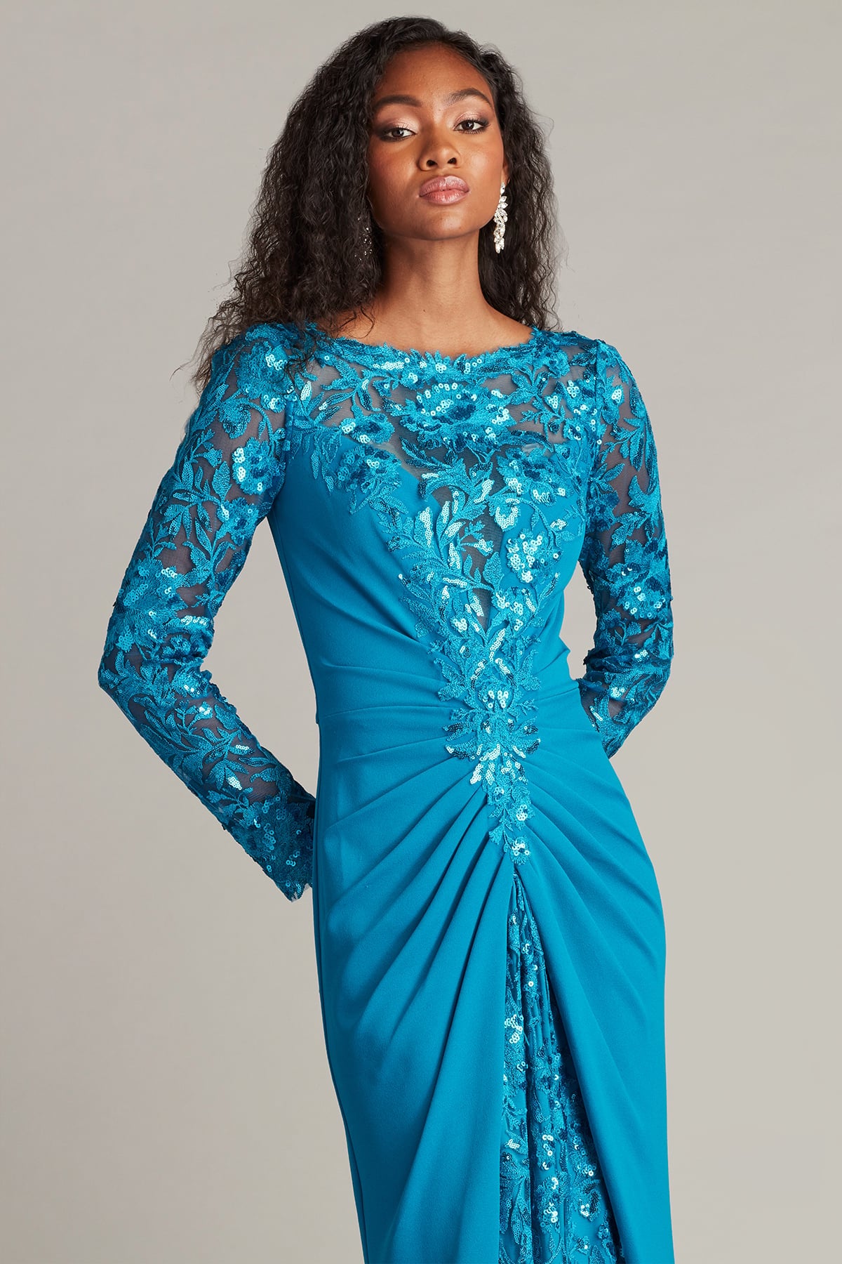 Mother of the Bride Dresses Lace Applique Formal Long Mother of the Bride Dress Marine