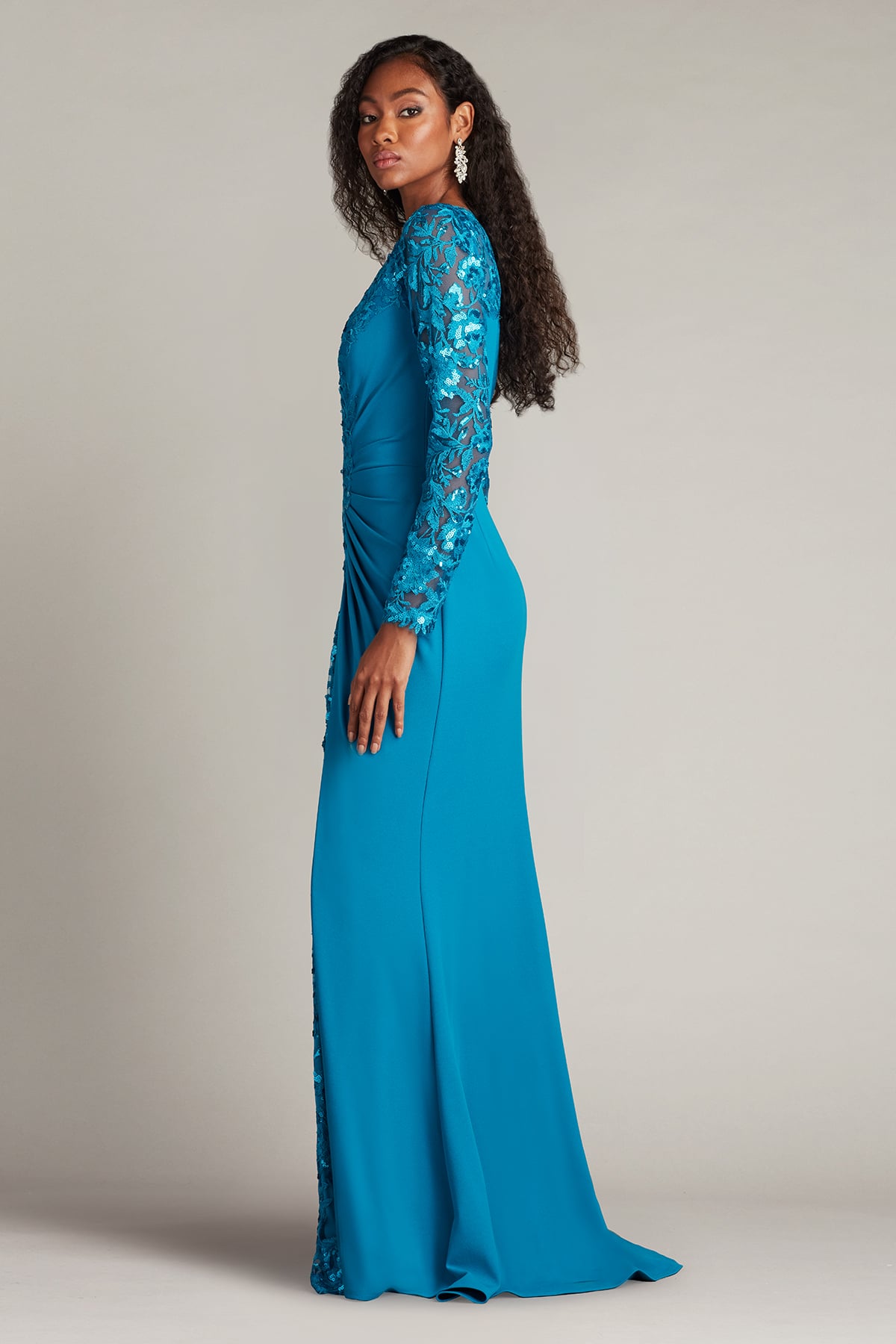 Mother of the Bride Dresses Lace Applique Formal Long Mother of the Bride Dress Marine