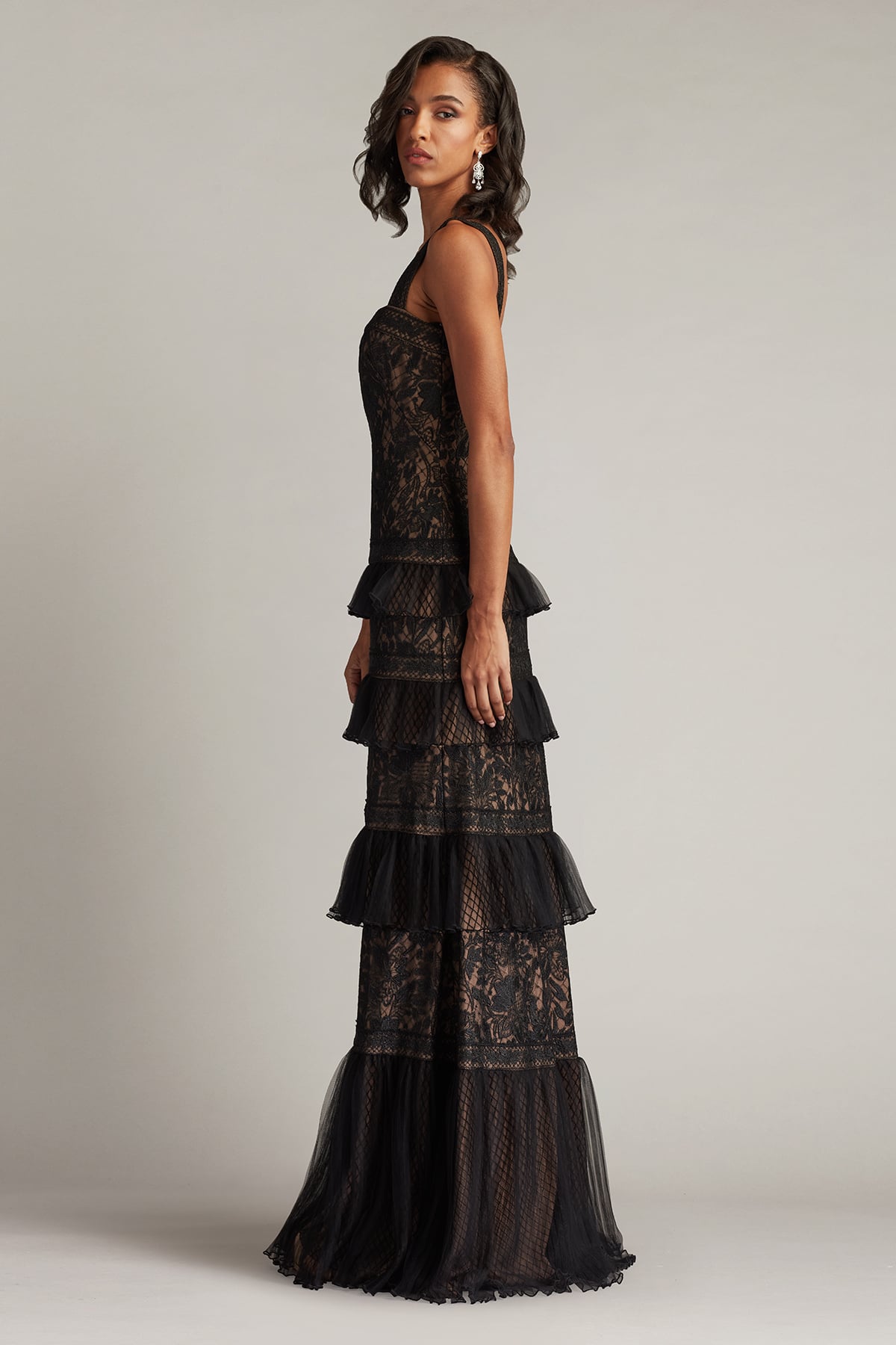 Formal Dresses Long Formal Lace Prom Dress Black/Nude