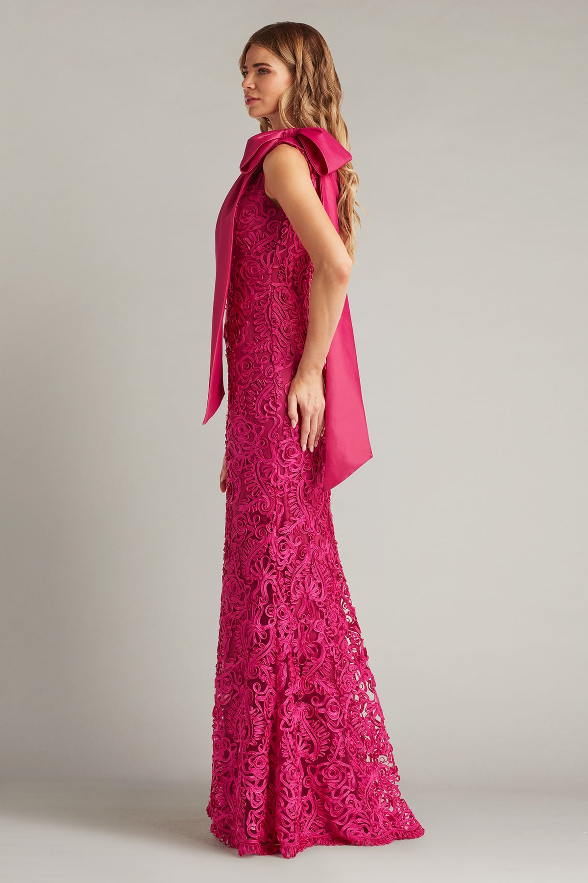 Formal Dresses Long Lace Fitted Formal Dress Tadashi Shoji CIM18371L Hibiscus