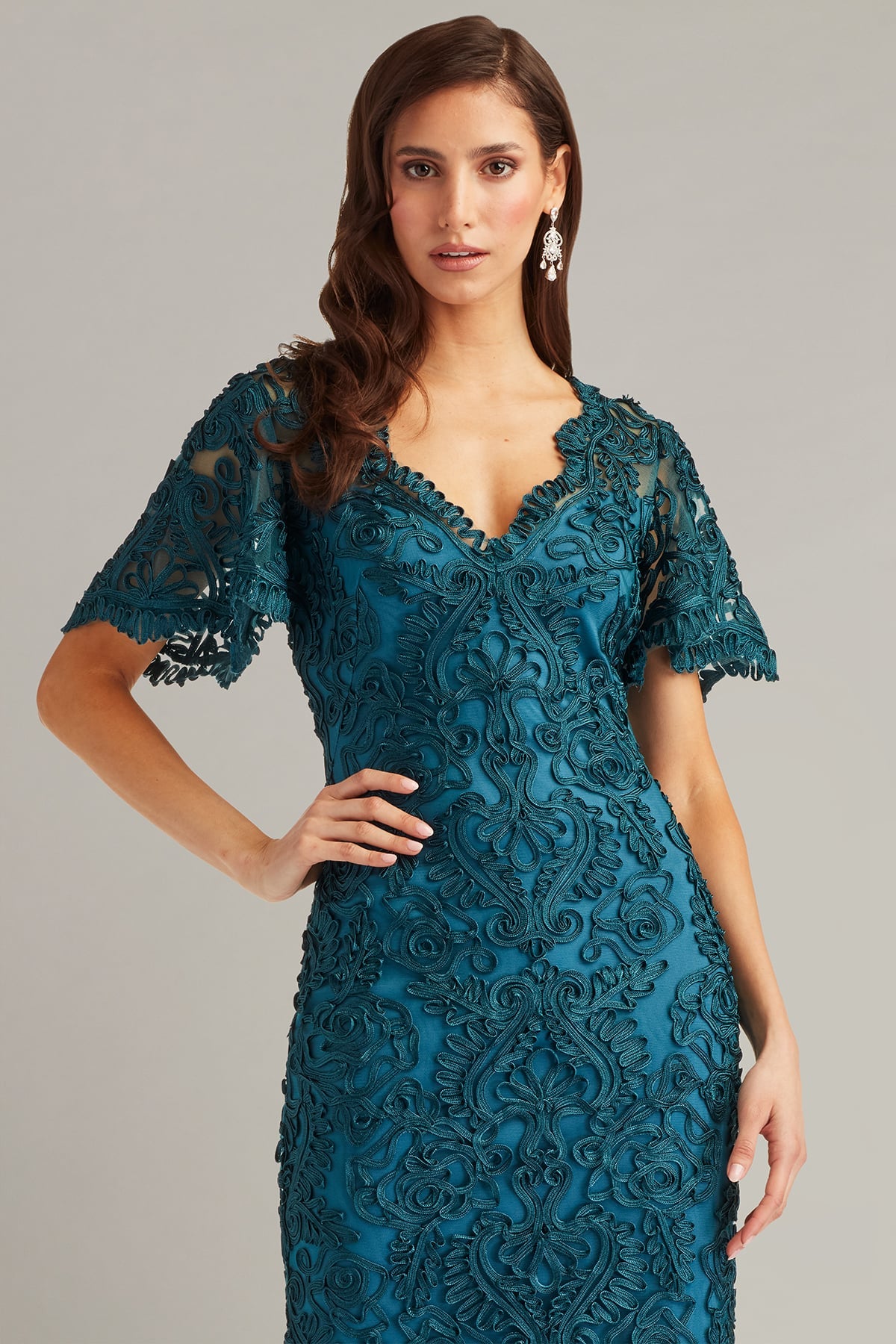 Cocktail Dresses Short Lace Fitted Cocktail Dress Cerulean