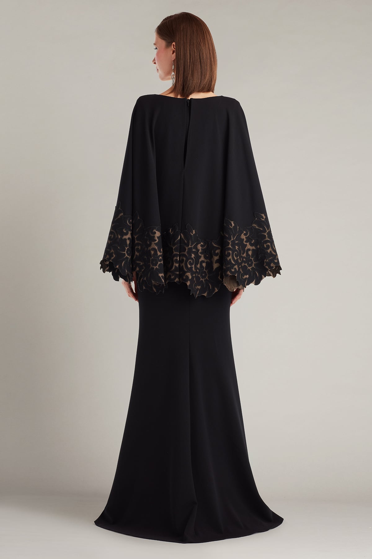 Mother of the Bride Dresses Long Sleeve Formal Mermaid Mother of the Bride Dress Tadashi Shoji CIN25506L Black/Nude