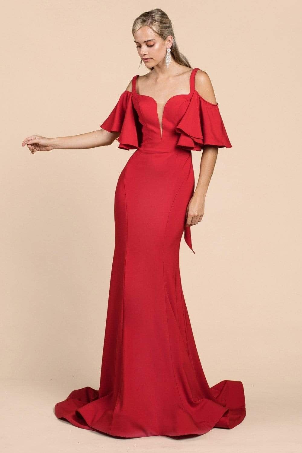Formal Dresses Long Formal Fitted Mermaid Prom Dress Red