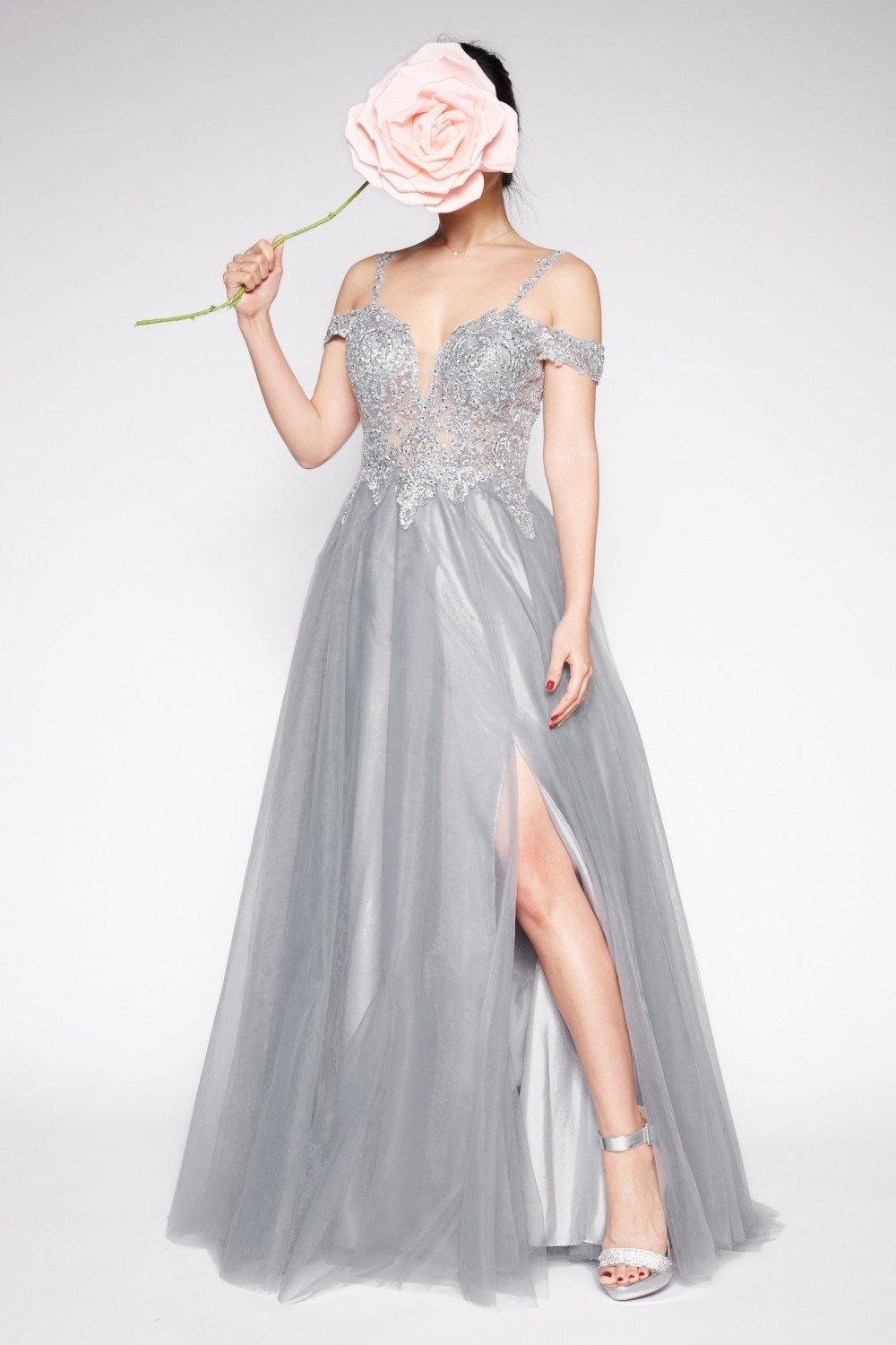 Prom Long Dress Off Shoulder Evening Gown - The Dress Outlet Cinderella Divine
