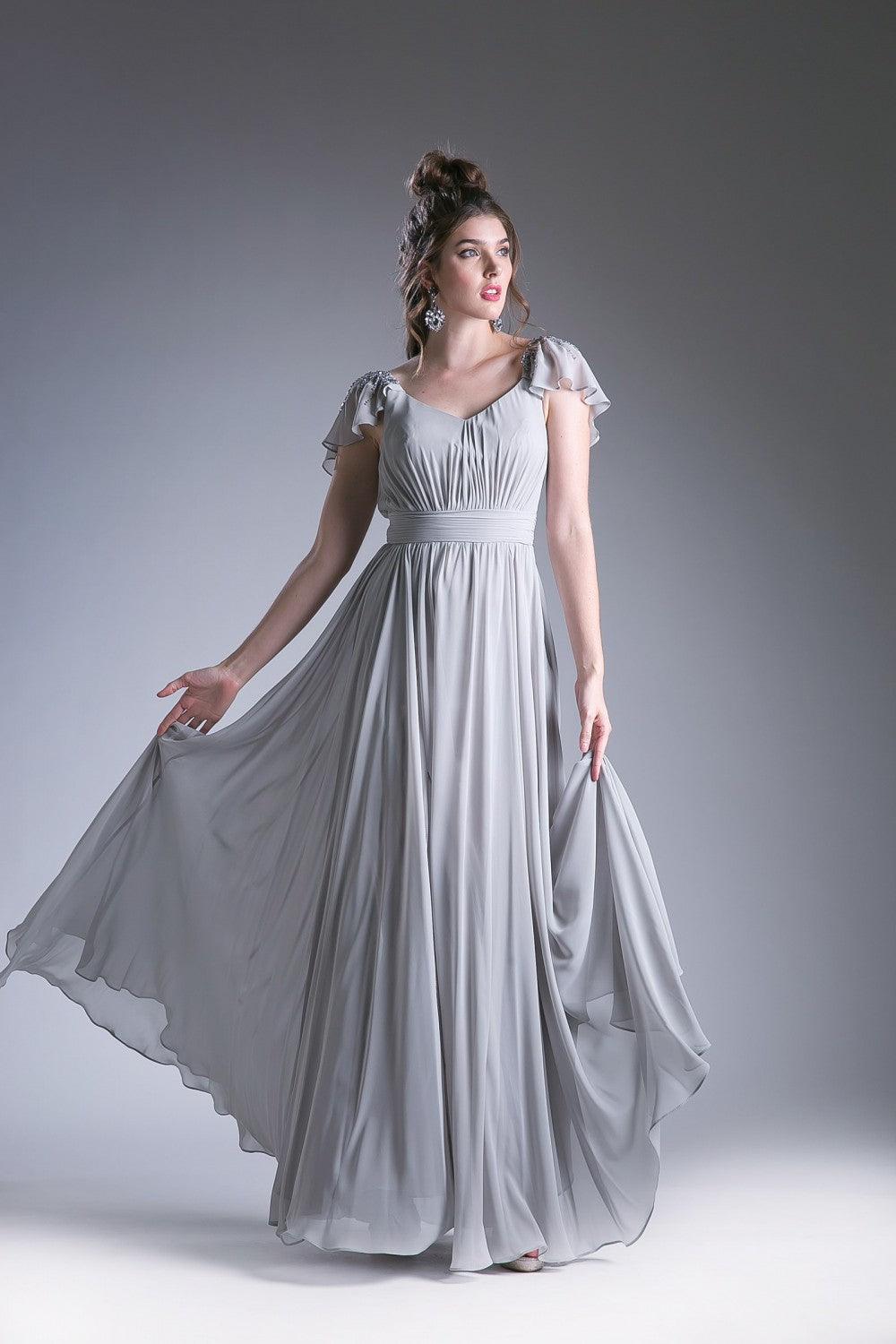 Long Formal Dress Empire Waist Chiffon - The Dress Outlet Cinderella Divine