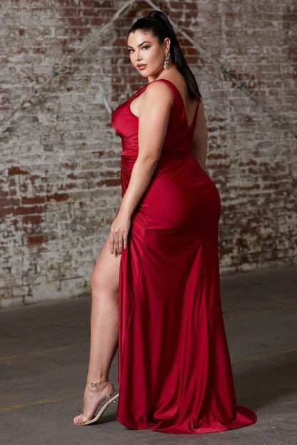 Plus Size Long Fitted Prom Dress - The Dress Outlet