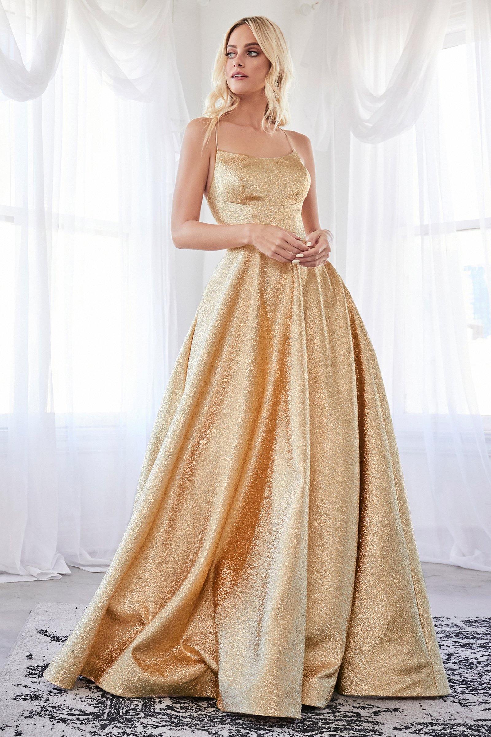 Metallic gold evening gown top