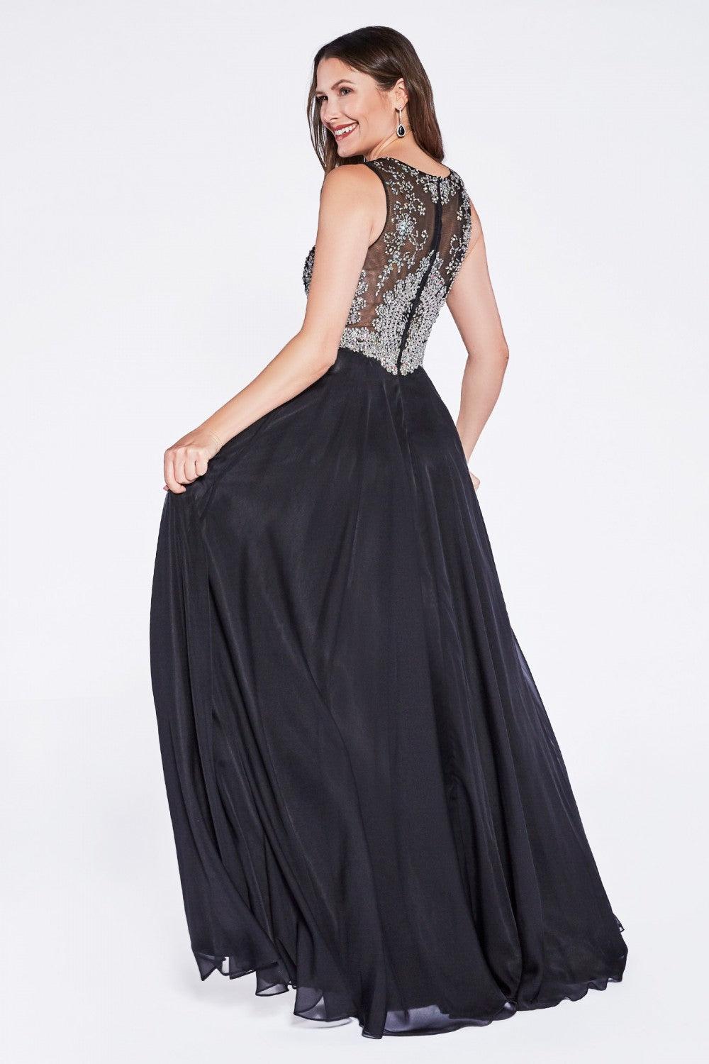 Long Prom Dress Sleeveless Evening Gown - The Dress Outlet Cinderella Divine