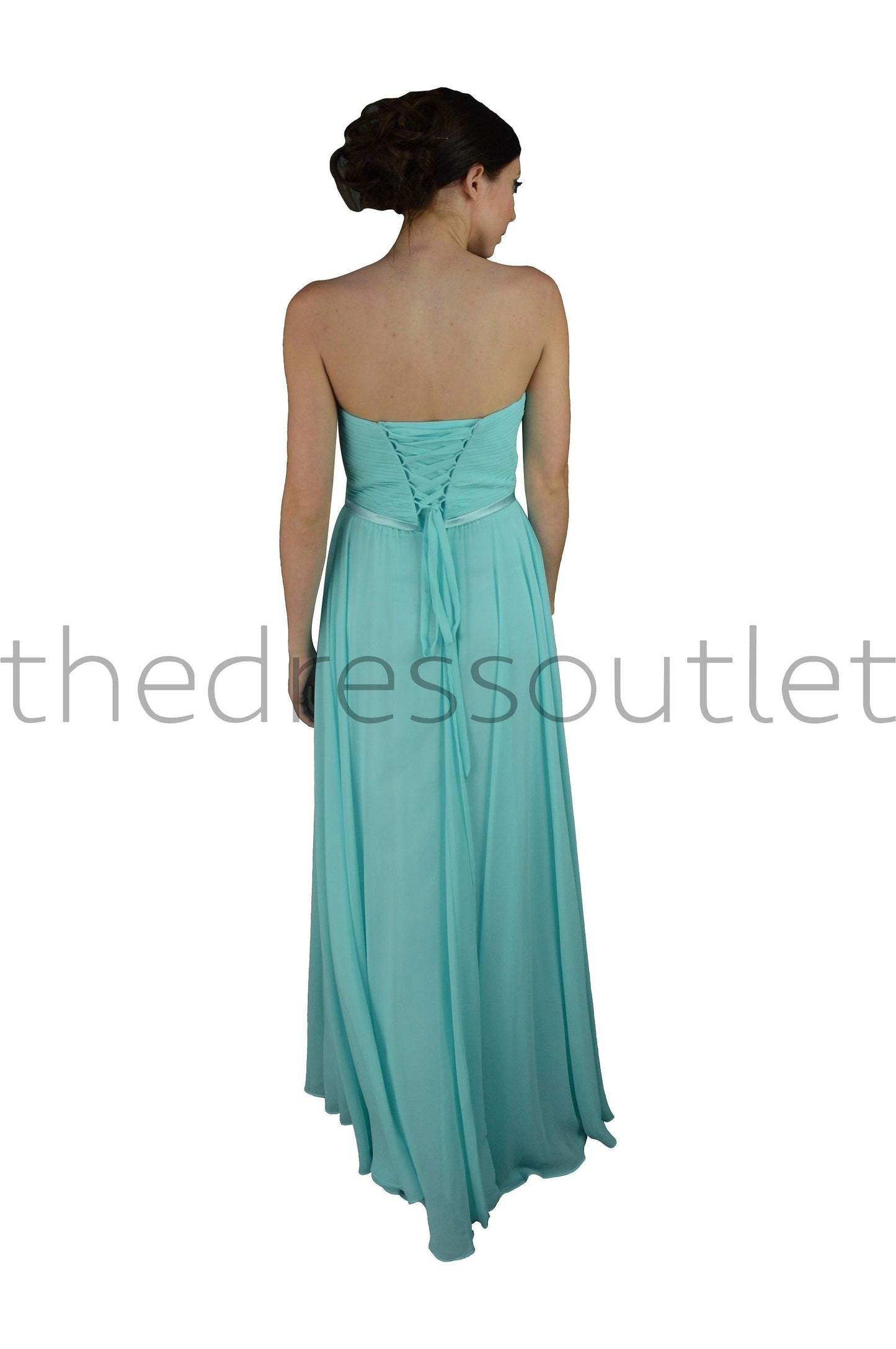 Strapless Chiffon Empire Waist Prom Dress - The Dress Outlet Cinderella Divine