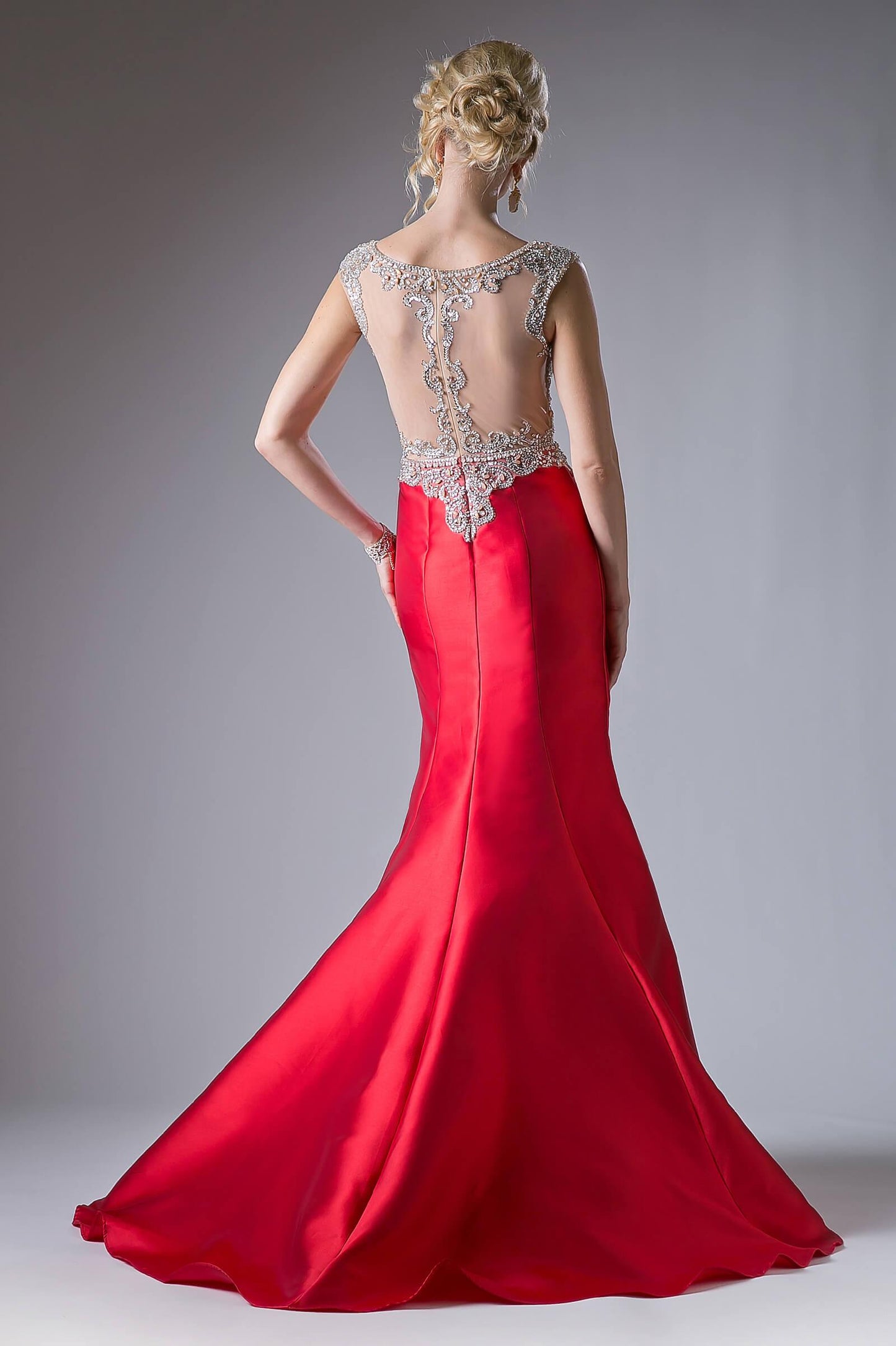 Prom Long Cap Sleeve Mermaid Evening Dress - The Dress Outlet Cinderella Divine