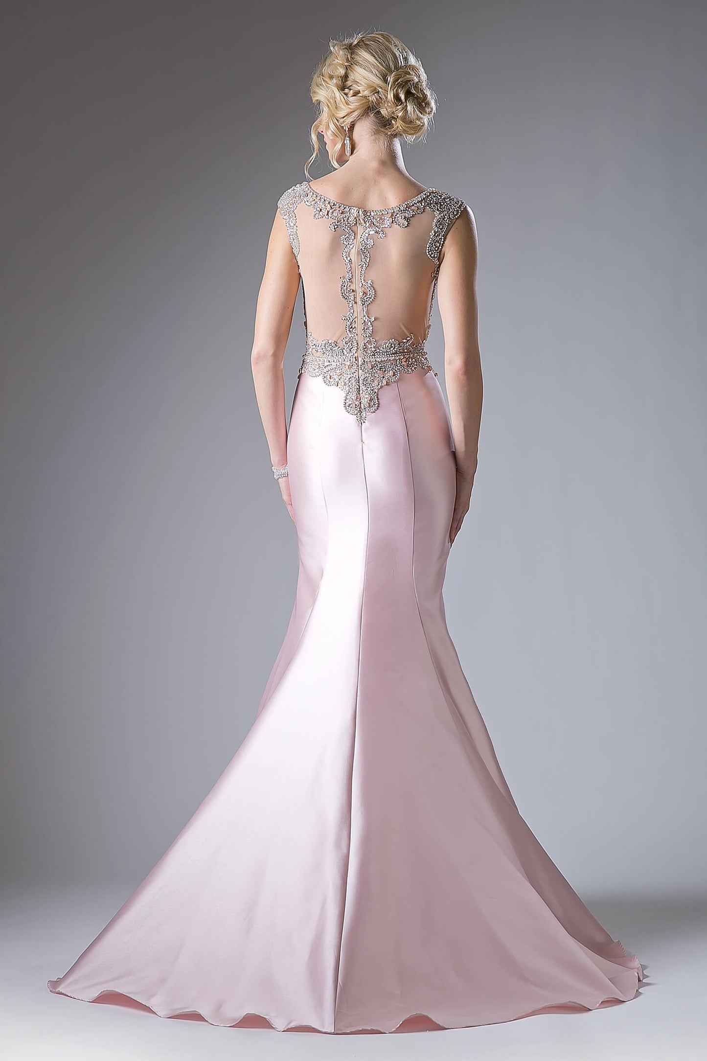 Prom Long Cap Sleeve Mermaid Evening Dress - The Dress Outlet Cinderella Divine
