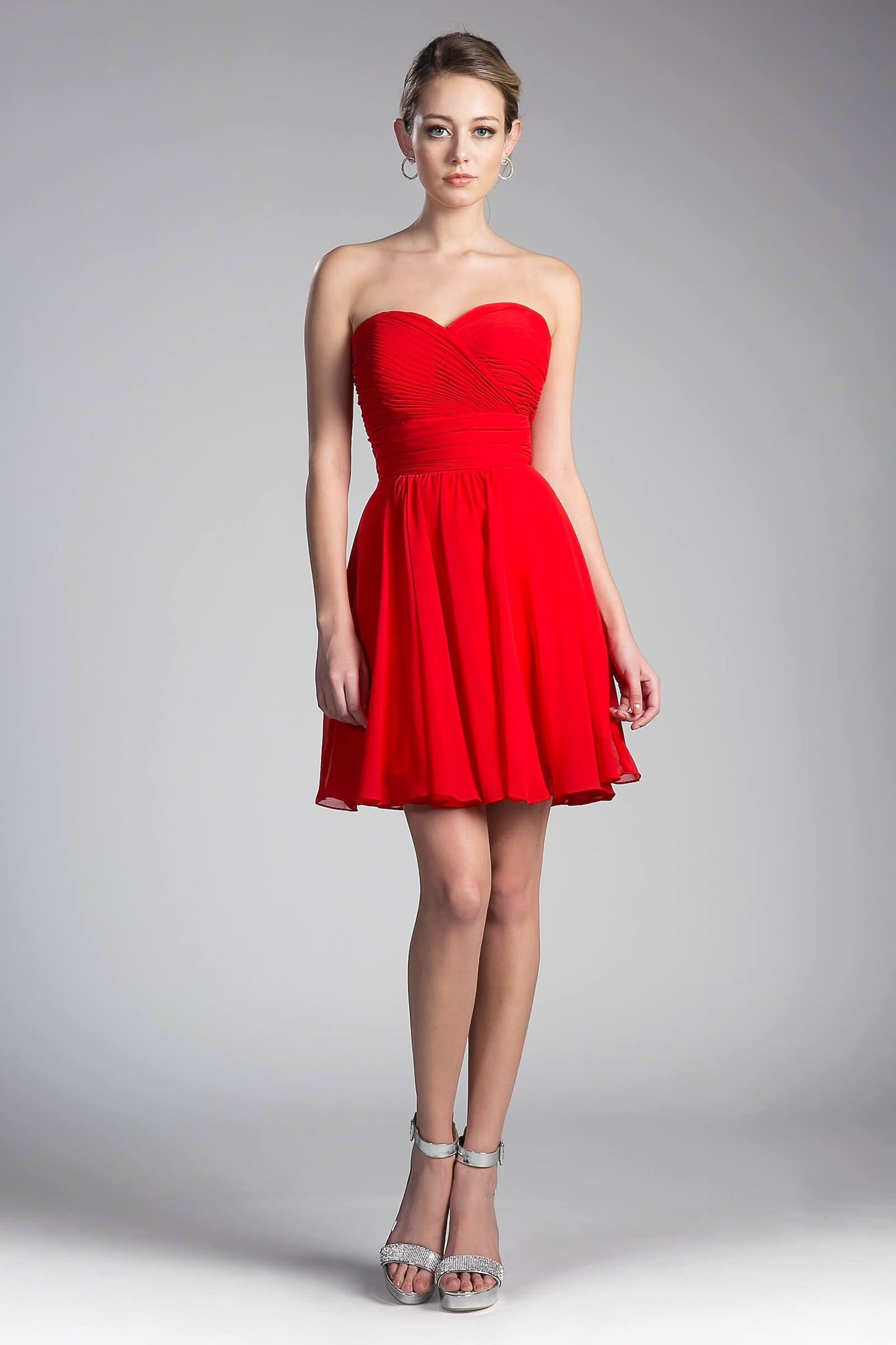 Bridesmaids Short Strapless Chiffon Prom Dress - The Dress Outlet Cinderella Divine