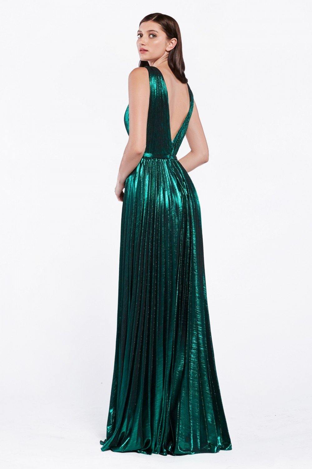 Metallic Long Prom Dress Evening Gown - The Dress Outlet Cinderella Divine