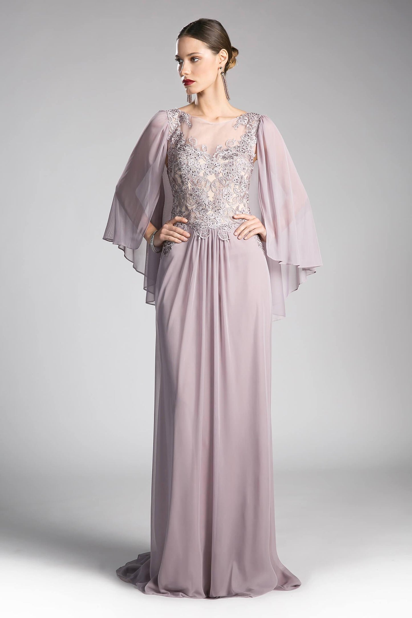 Formal Long Dress Mother of the Bride Cape - The Dress Outlet Cinderella Divine