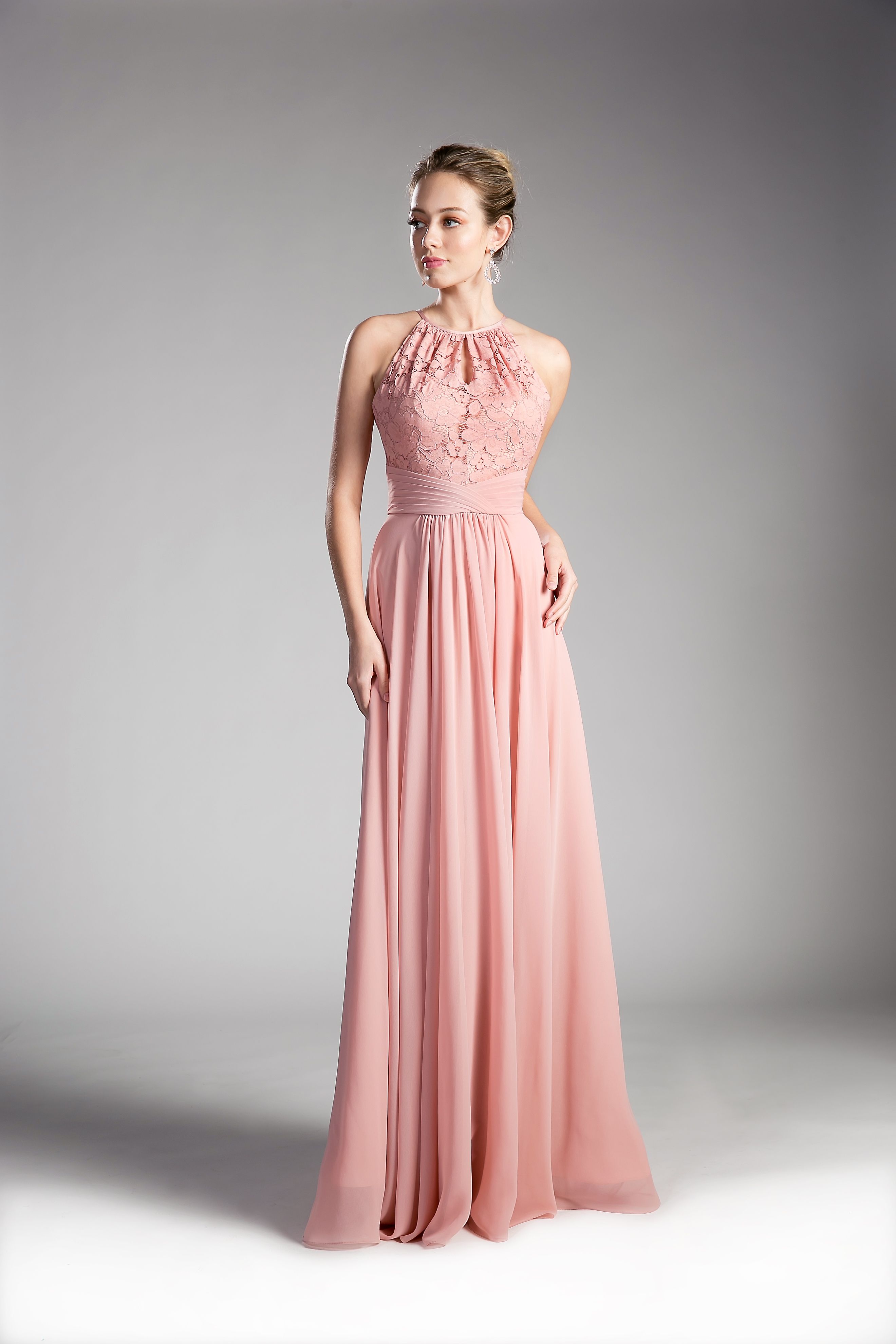 Prom Dresses Long A Line Lace Formal Dress Peach