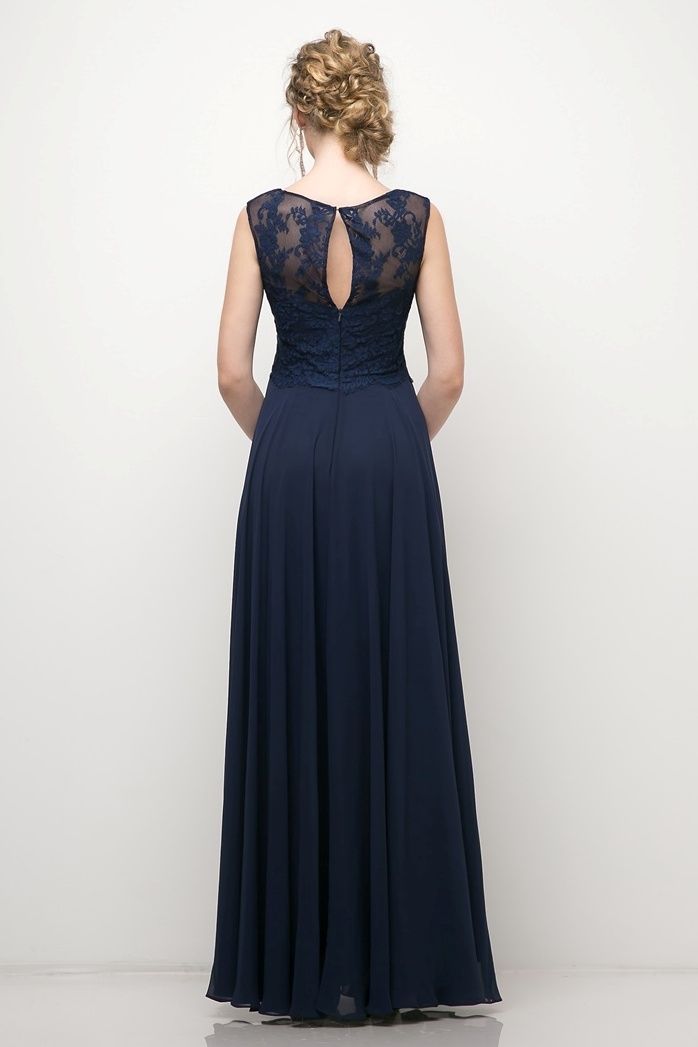 Illusion Floor-Length Chiffon Formal A-Line LaDivine CJ245
