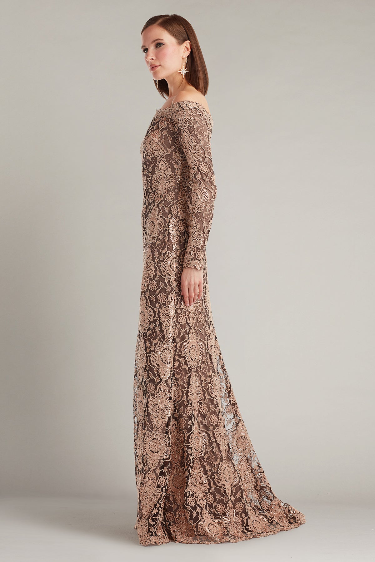 Formal Dresses Fitted Lace Long Formal Dress Ginseng