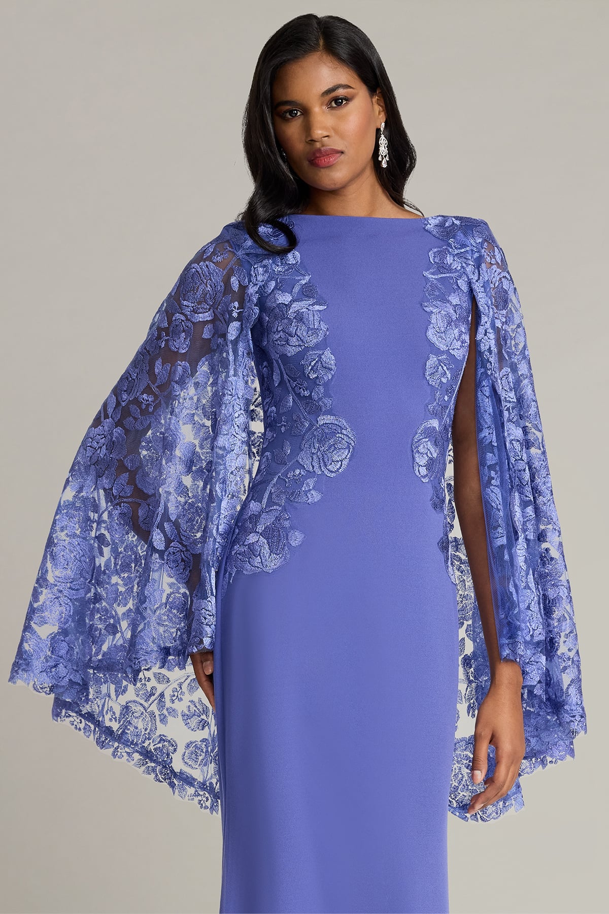 Mother of the Bride Dresses Long Sleeve Formal Floral Lace Mother of the Bride Dress Tadashi Shoji CJH26123L Violet