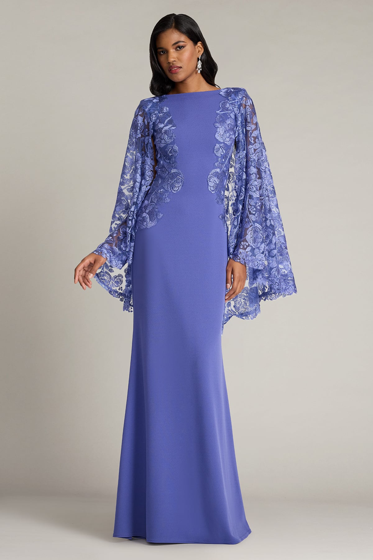 Mother of the Bride Dresses Long Sleeve Formal Floral Lace Mother of the Bride Dress Tadashi Shoji CJH26123L Violet
