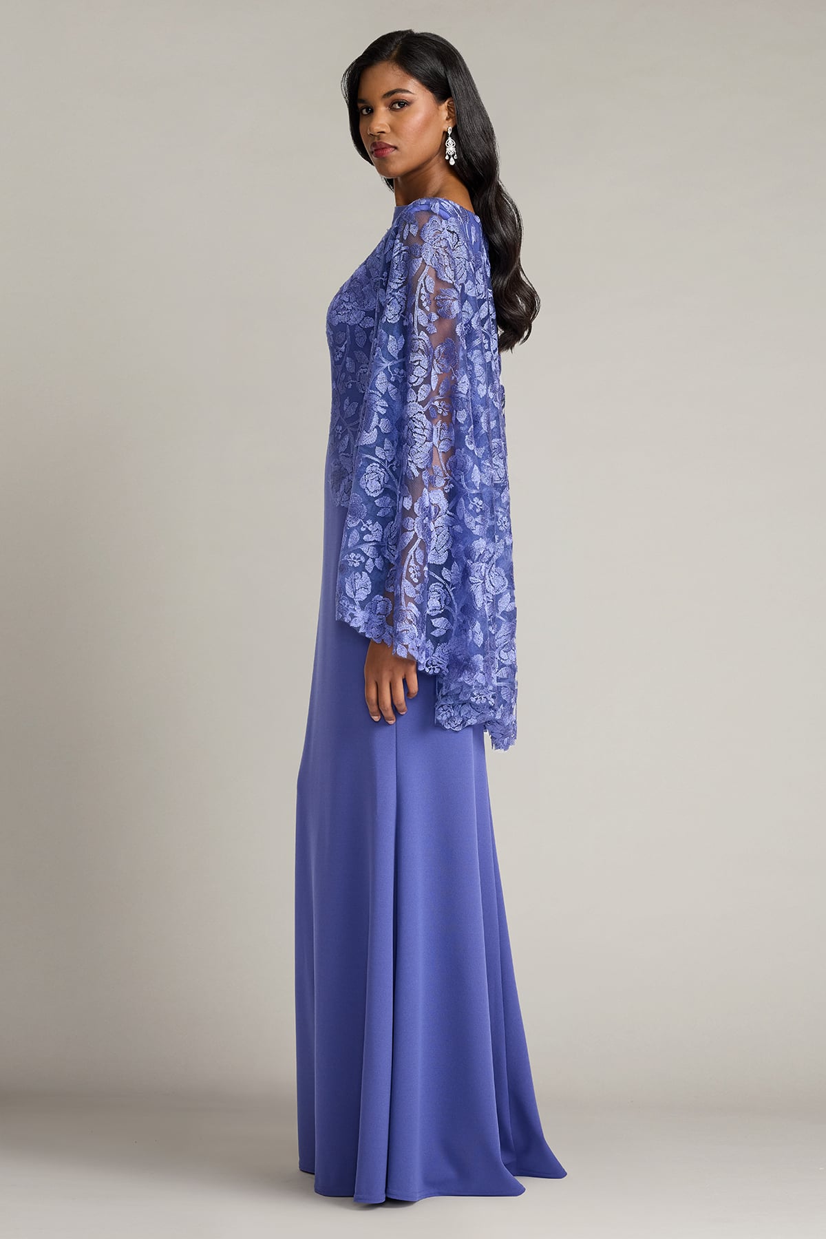 Mother of the Bride Dresses Long Sleeve Formal Floral Lace Mother of the Bride Dress Tadashi Shoji CJH26123L Violet