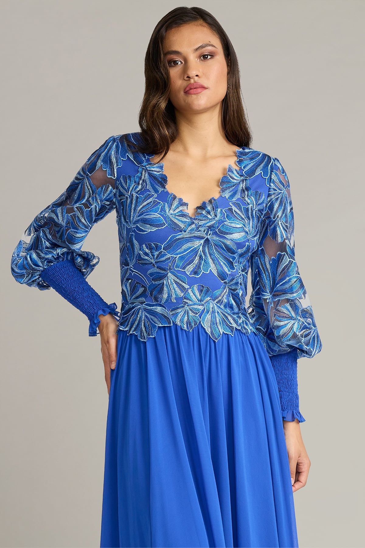 Mother of the Bride Dresses Formal Long Sleeve A Line Mother of the Bride Dress Tadashi Shoji CJJ26212L Blue Lagoon