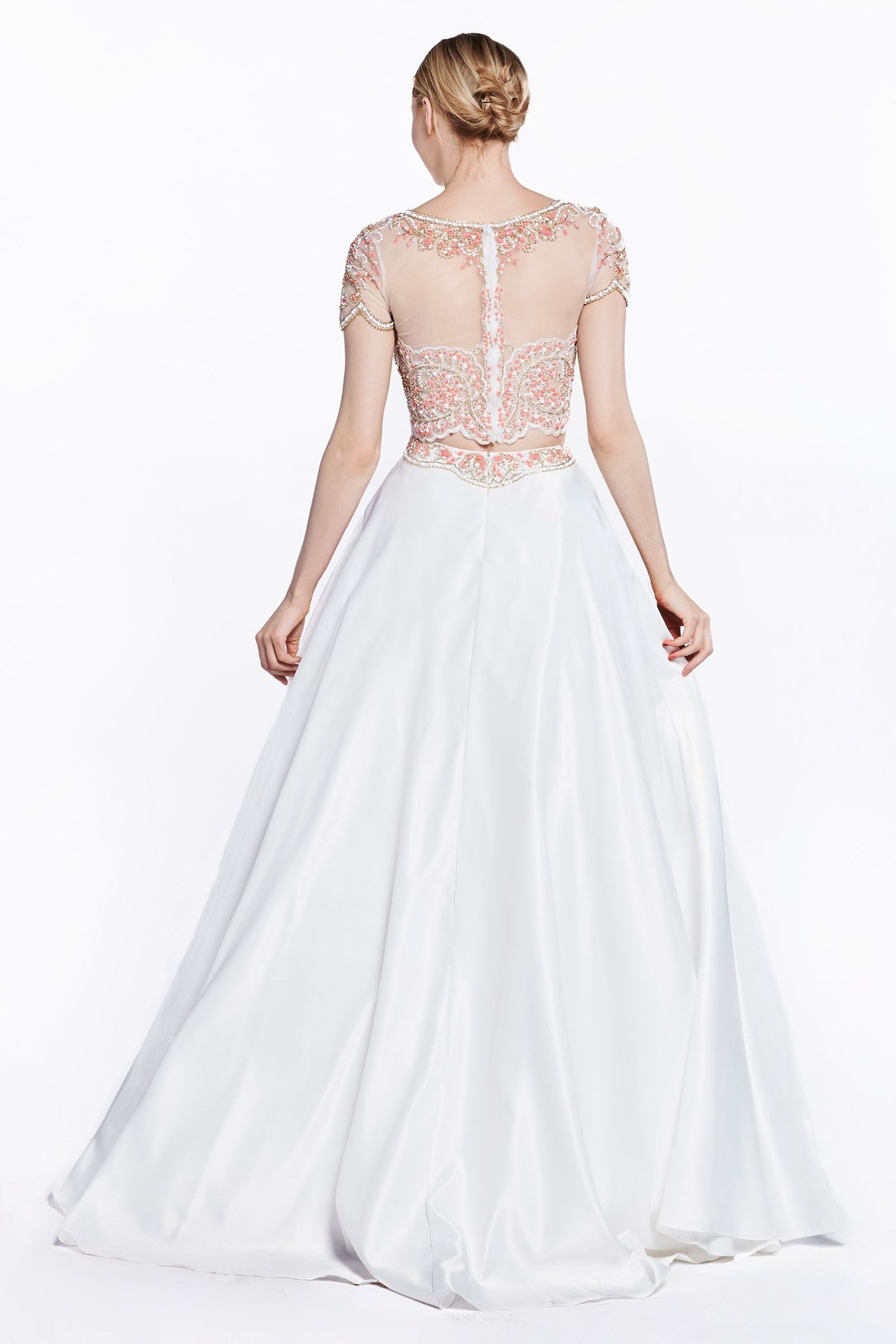 Wedding Dresses Long A Line Bridal Lace Beaded Wedding Dress Off White