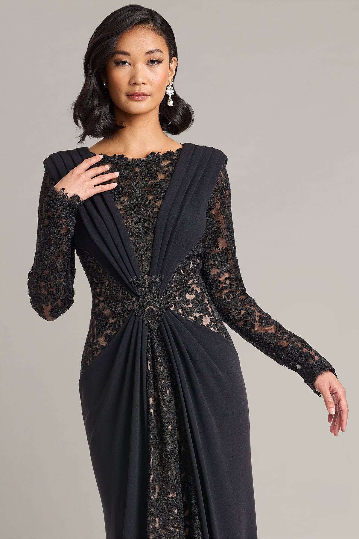 Illusion Floor-Length Lace Formal Sheath/Column Tadashi Shoji CKC26258L