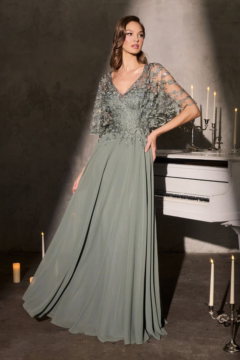 Mother of the Bride Dresses Long Formal A line Lace Mother of the Bride Dress LaDivine CL10 Moss Green