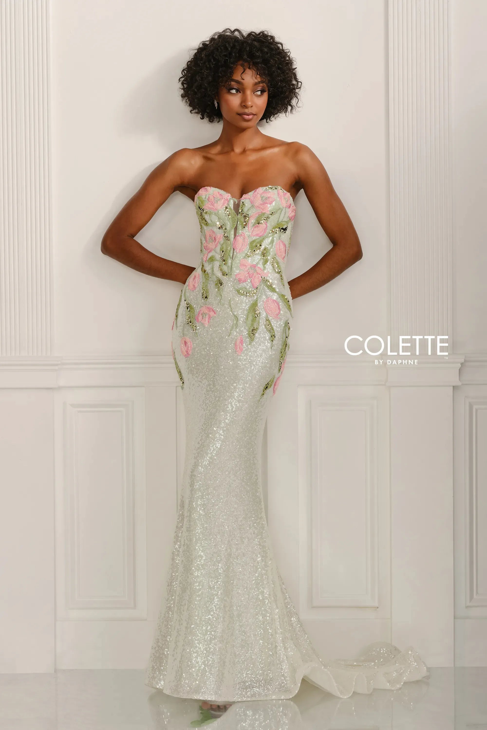 Prom Dresses Lace Applique Formal Long Prom Dress Mint/Multi