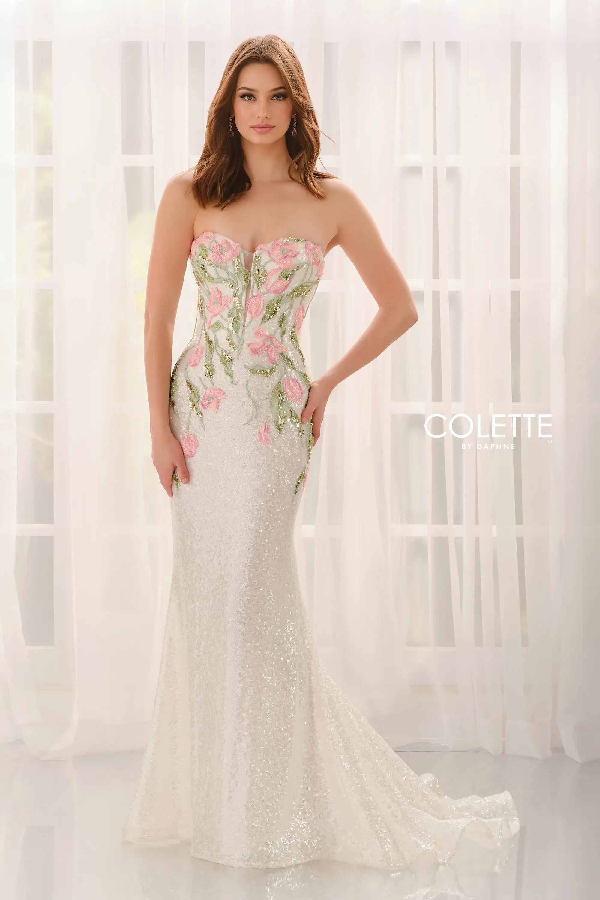 Prom Dresses Lace Applique Formal Long Prom Dress White/Multi