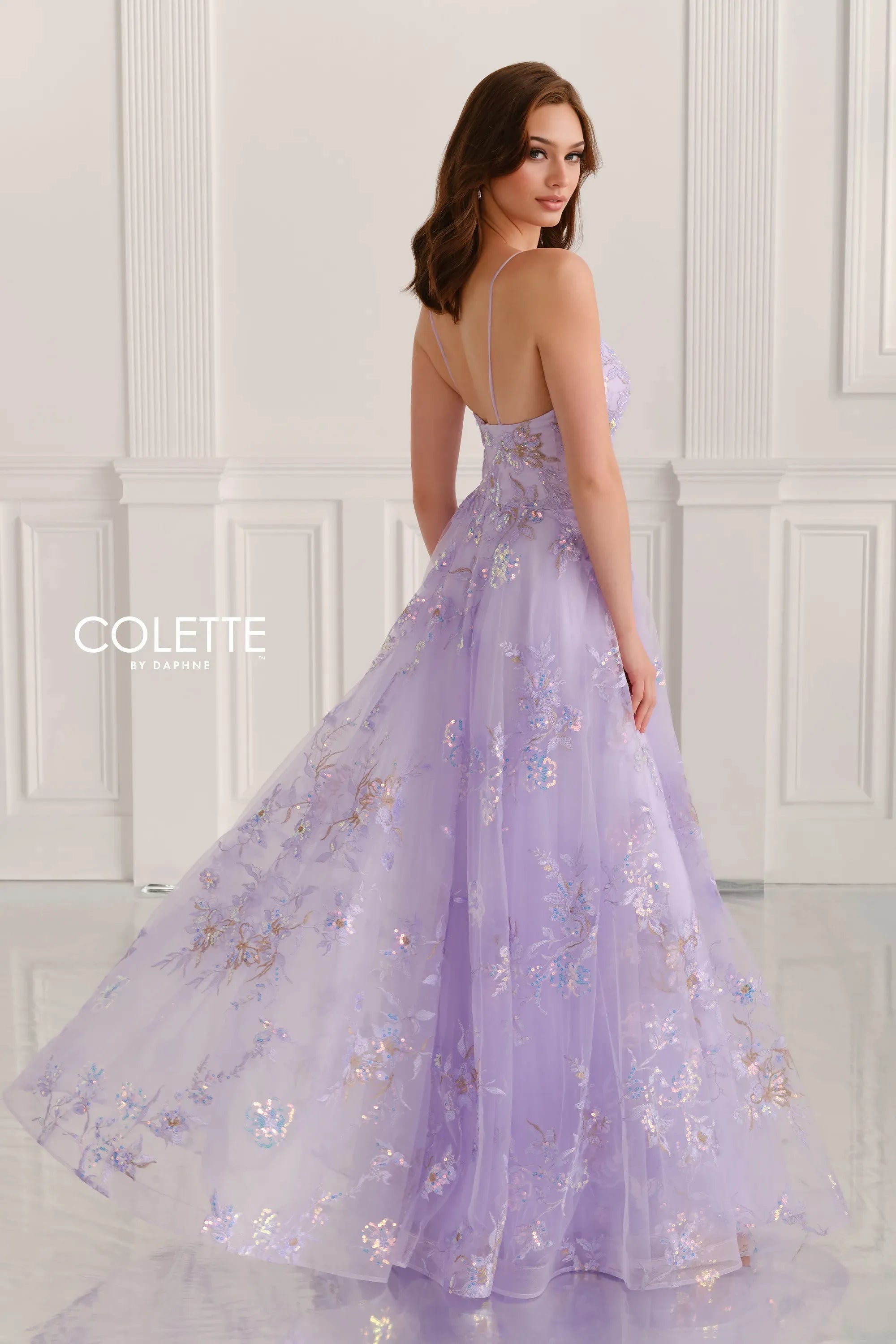 Prom Dresses Sequin A Line Long Formal Prom Dress Lilac