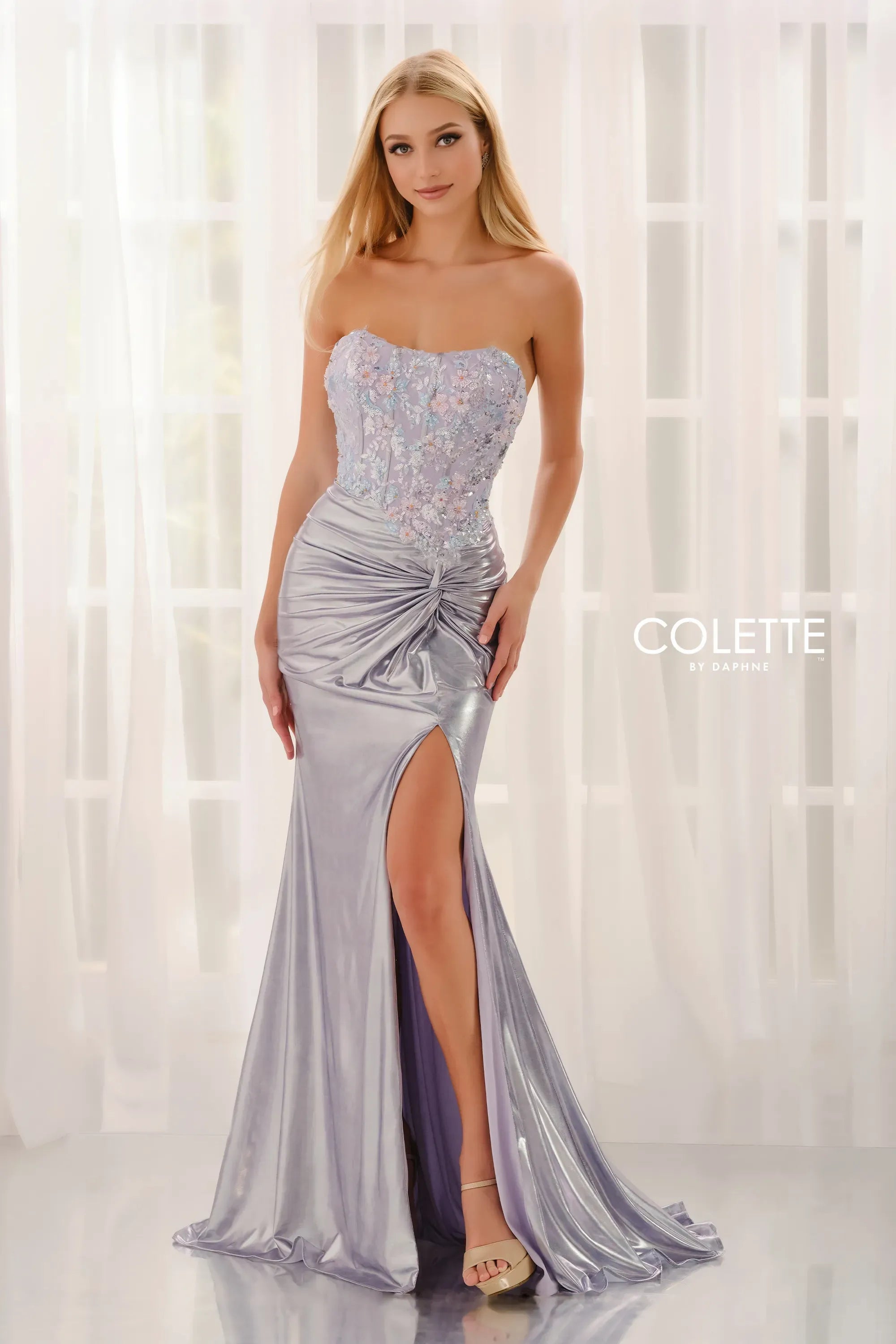 Prom Dresses Beaded Sequin Formal Long Prom Dress Lilac