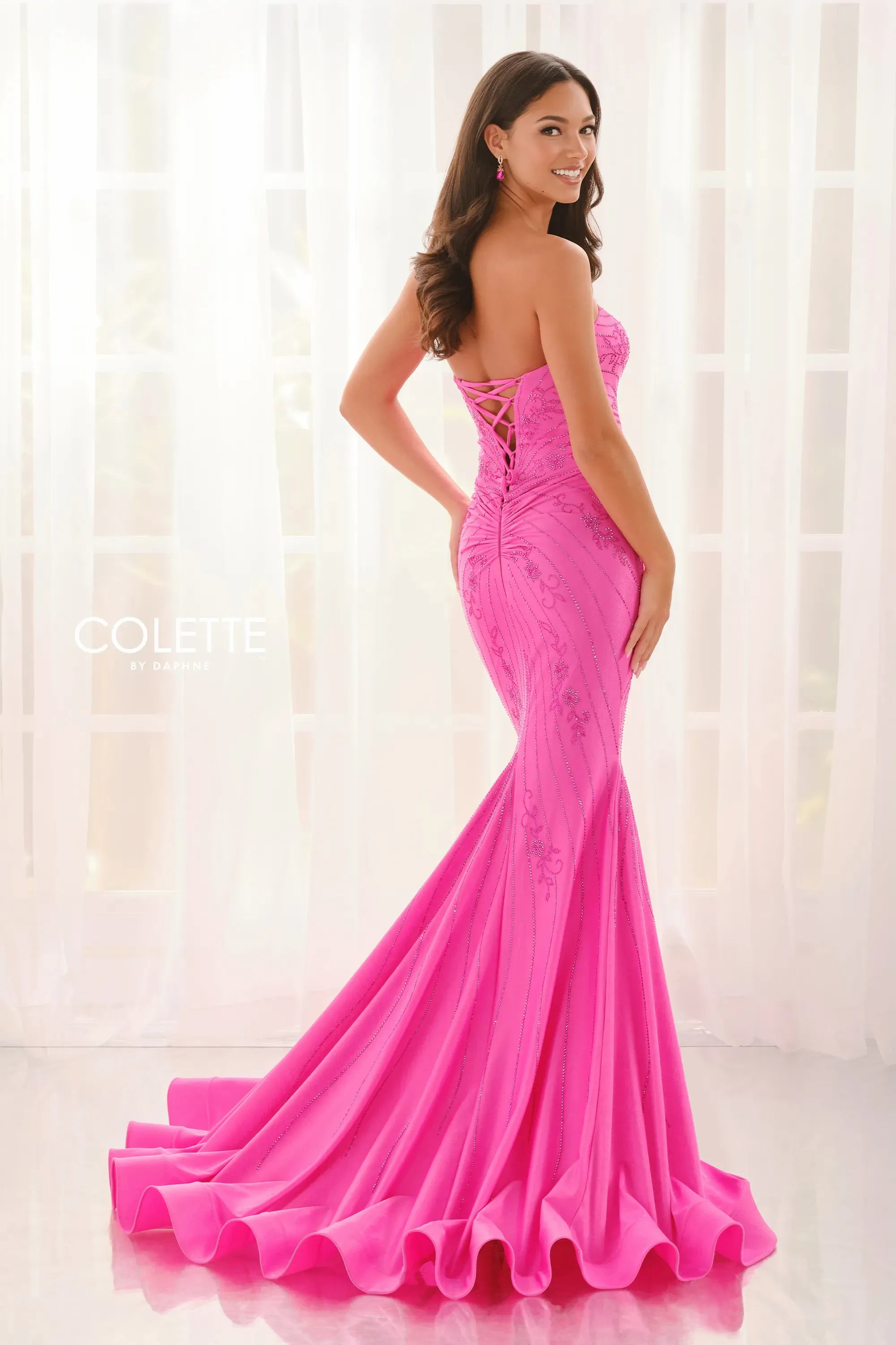 Prom Dresses Mermaid Formal Long Prom Dress Fuchsia