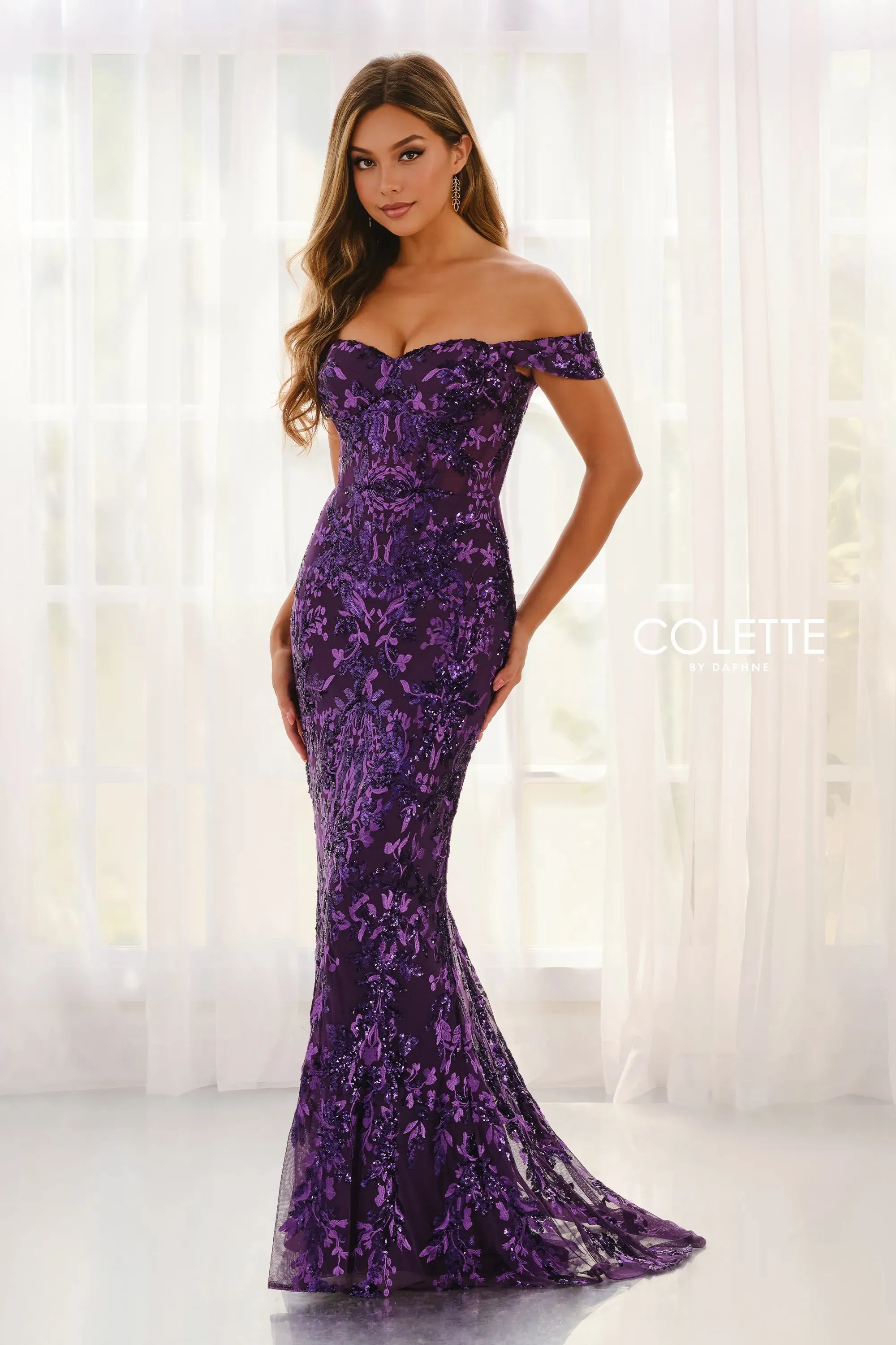 Prom Dresses Corset Sequin Formal Long Prom Dress Purple