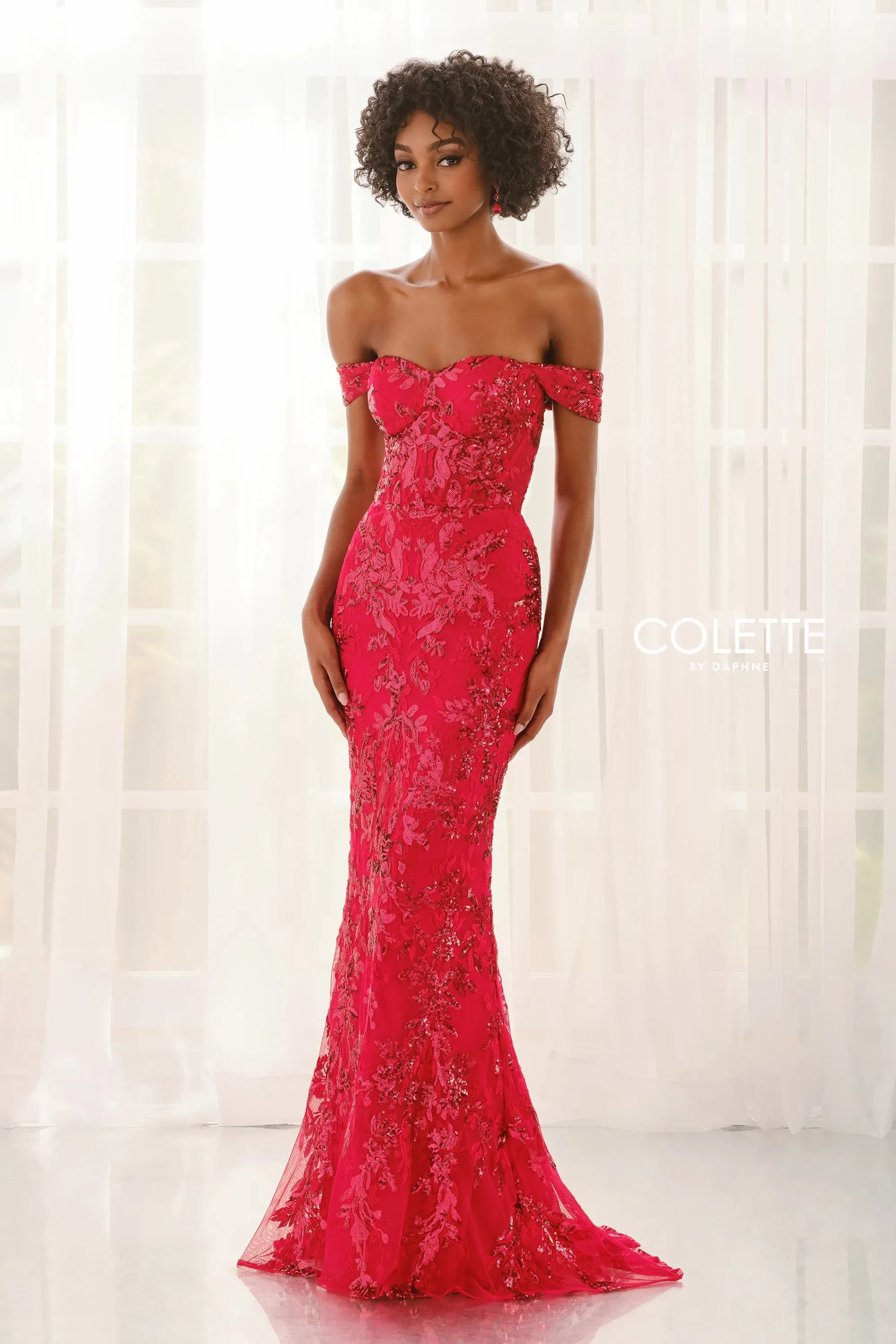 Prom Dresses Corset Sequin Formal Long Prom Dress Red