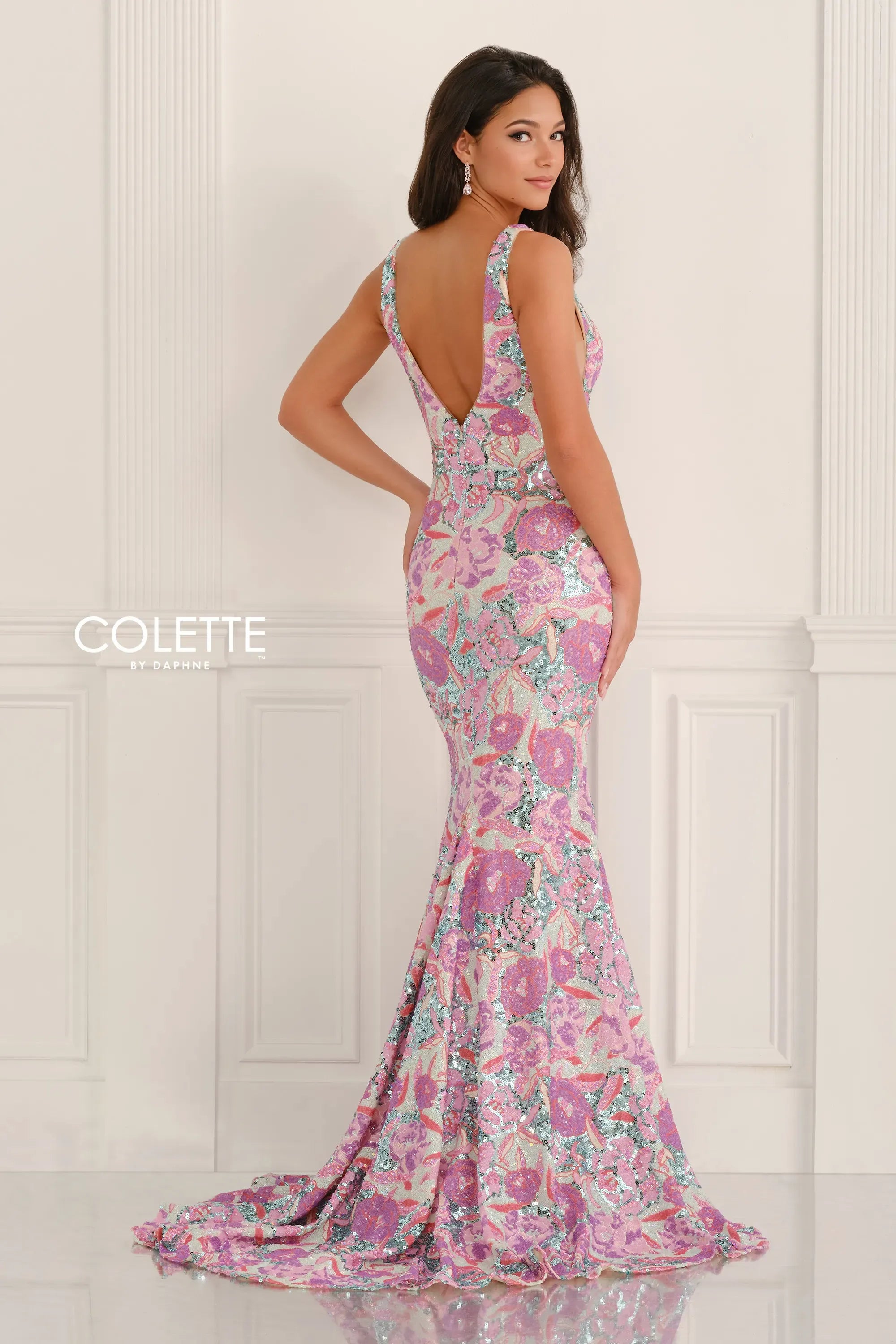 Prom Dresses Long Fitted Formal Prom Dress Pink/Multi