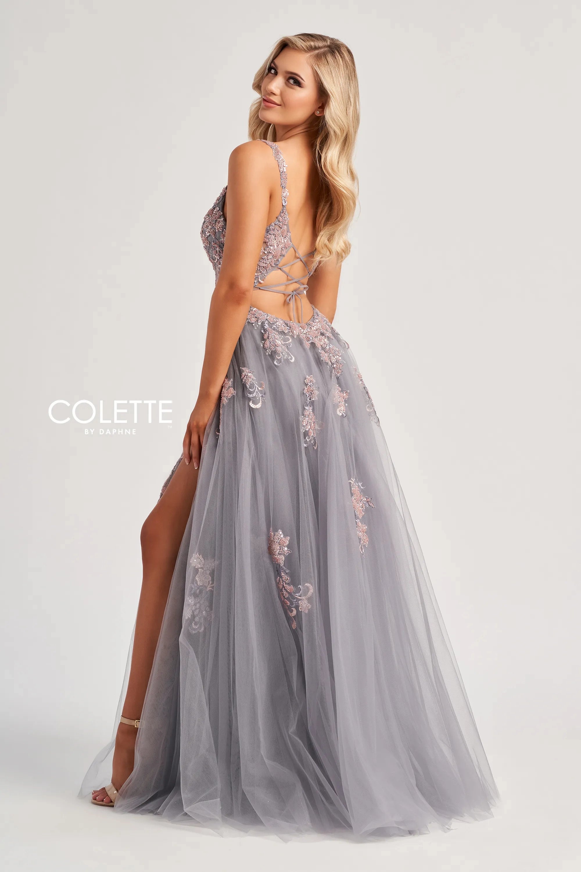 Prom Dresses A Line Long Sequin Formal Dress Platinum/Blush