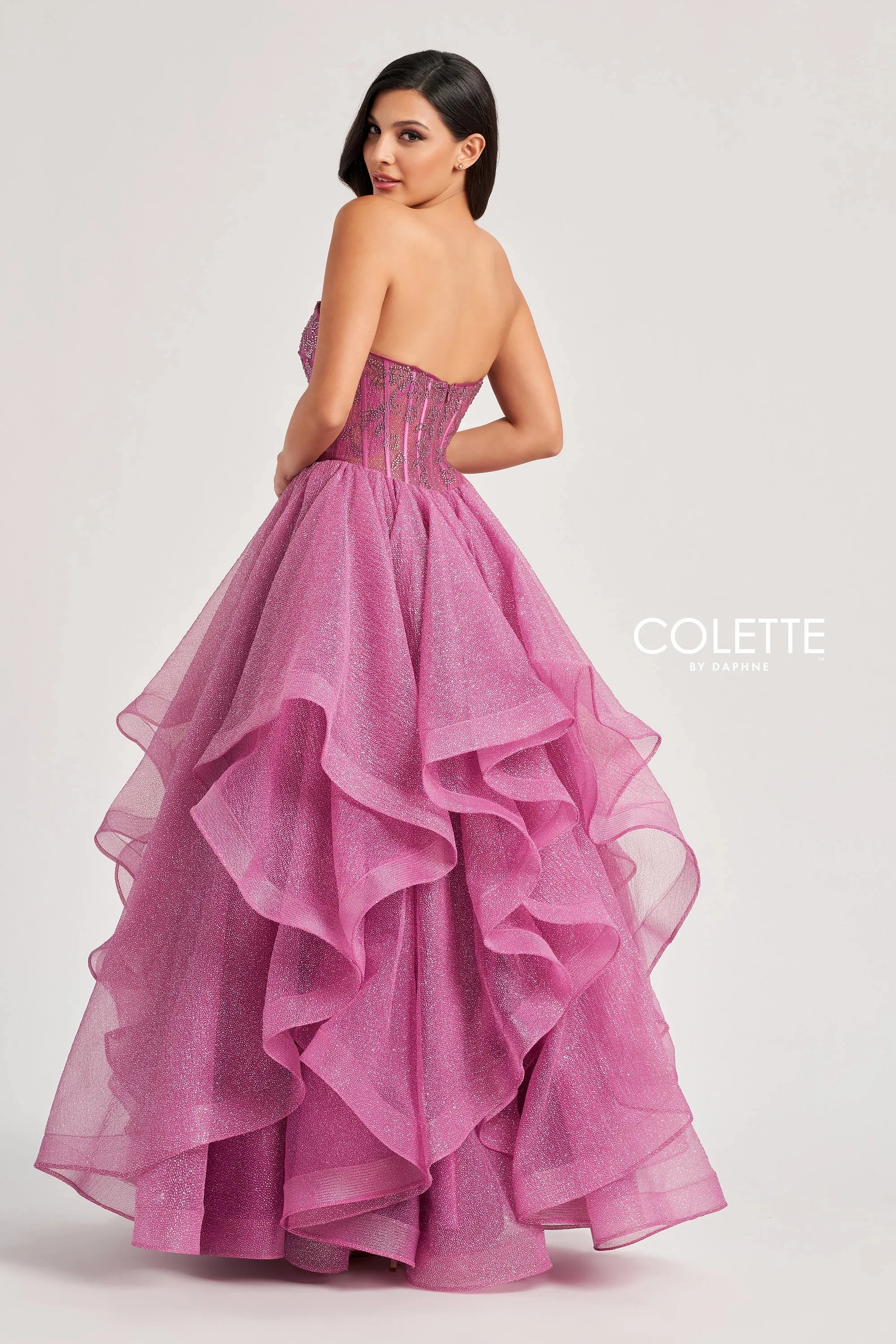 Prom Dresses Long Glitter Ball Gown Formal Prom Dress Pink Lily